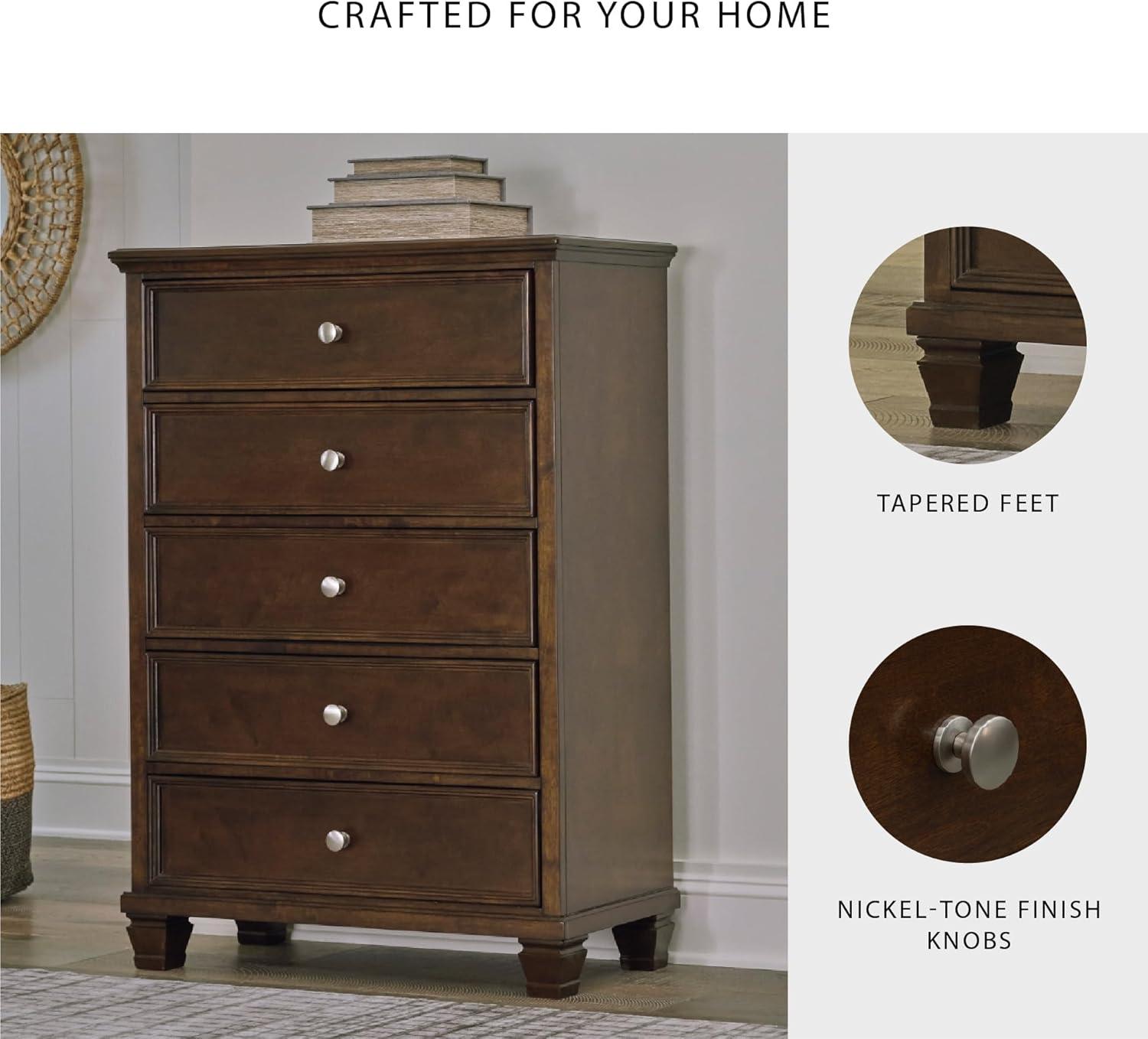 imageSignature Design by Ashley Danabrin Traditional 5 Drawer Chest for Bedroom Dark BrownDark Brown