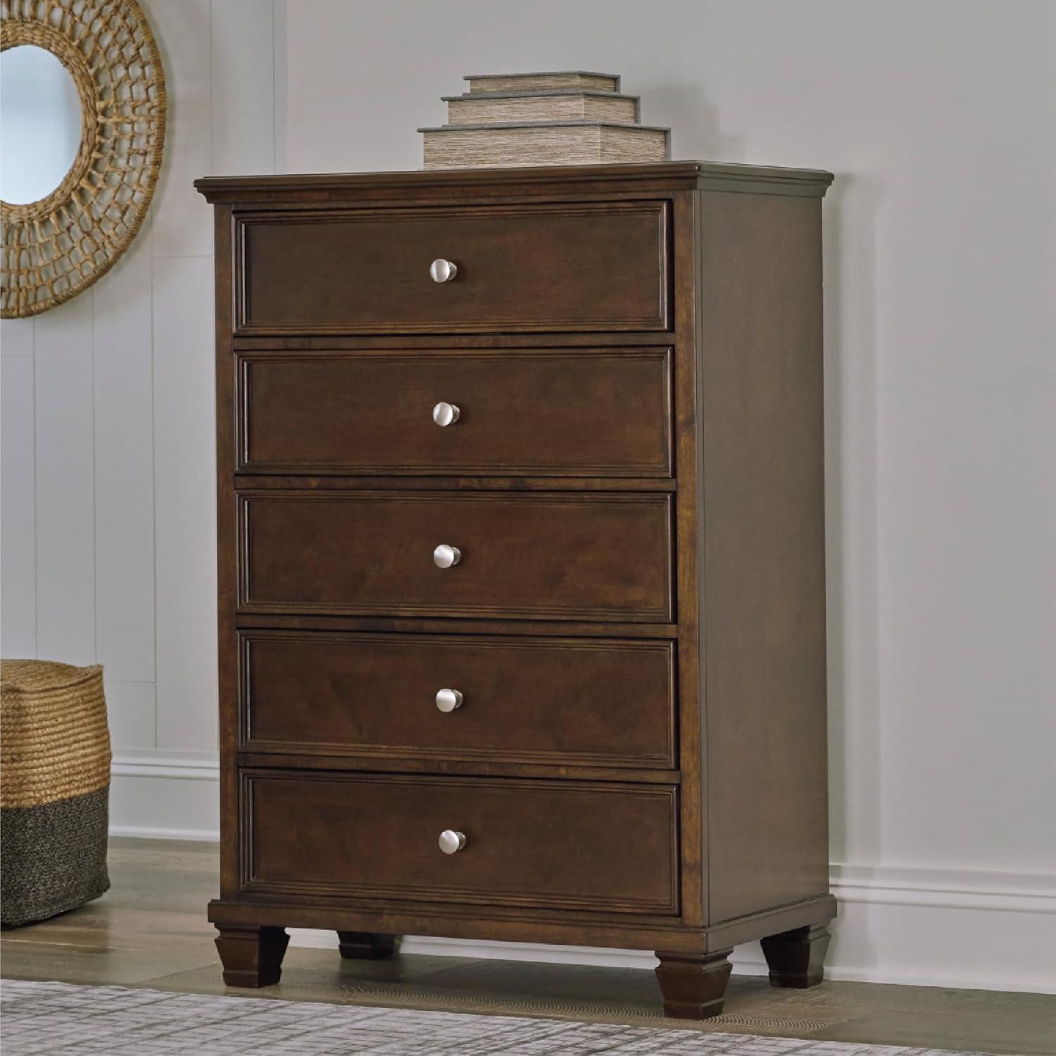 imageSignature Design by Ashley Danabrin Traditional 5 Drawer Chest for Bedroom Dark BrownDark Brown