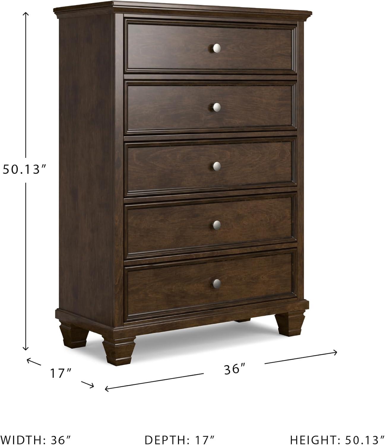 imageSignature Design by Ashley Danabrin Traditional 5 Drawer Chest for Bedroom Dark BrownDark Brown