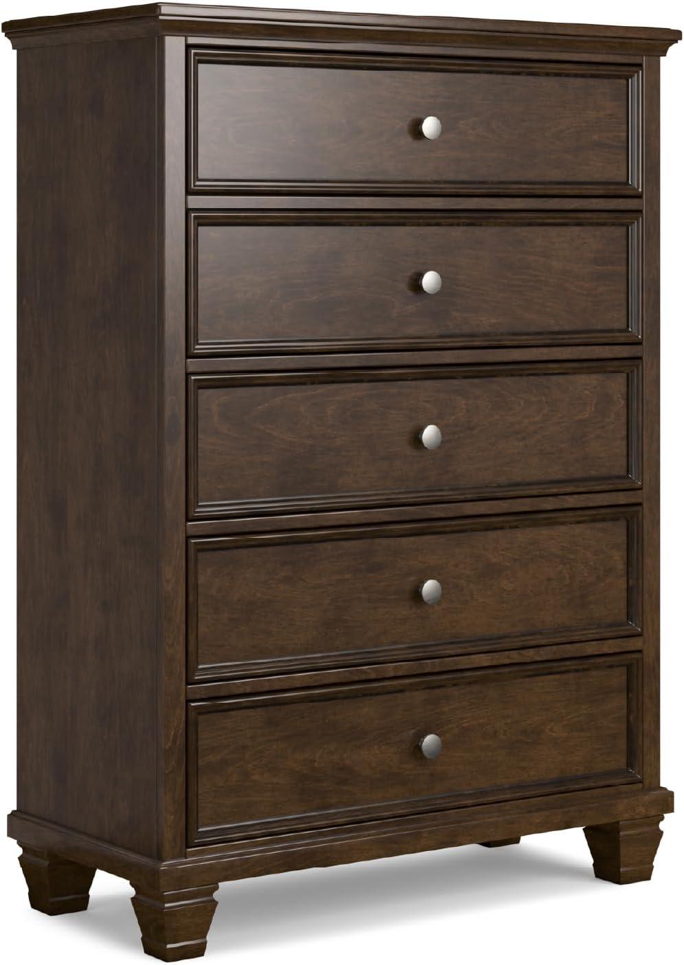 imageSignature Design by Ashley Danabrin Traditional 5 Drawer Chest for Bedroom Dark BrownDark Brown