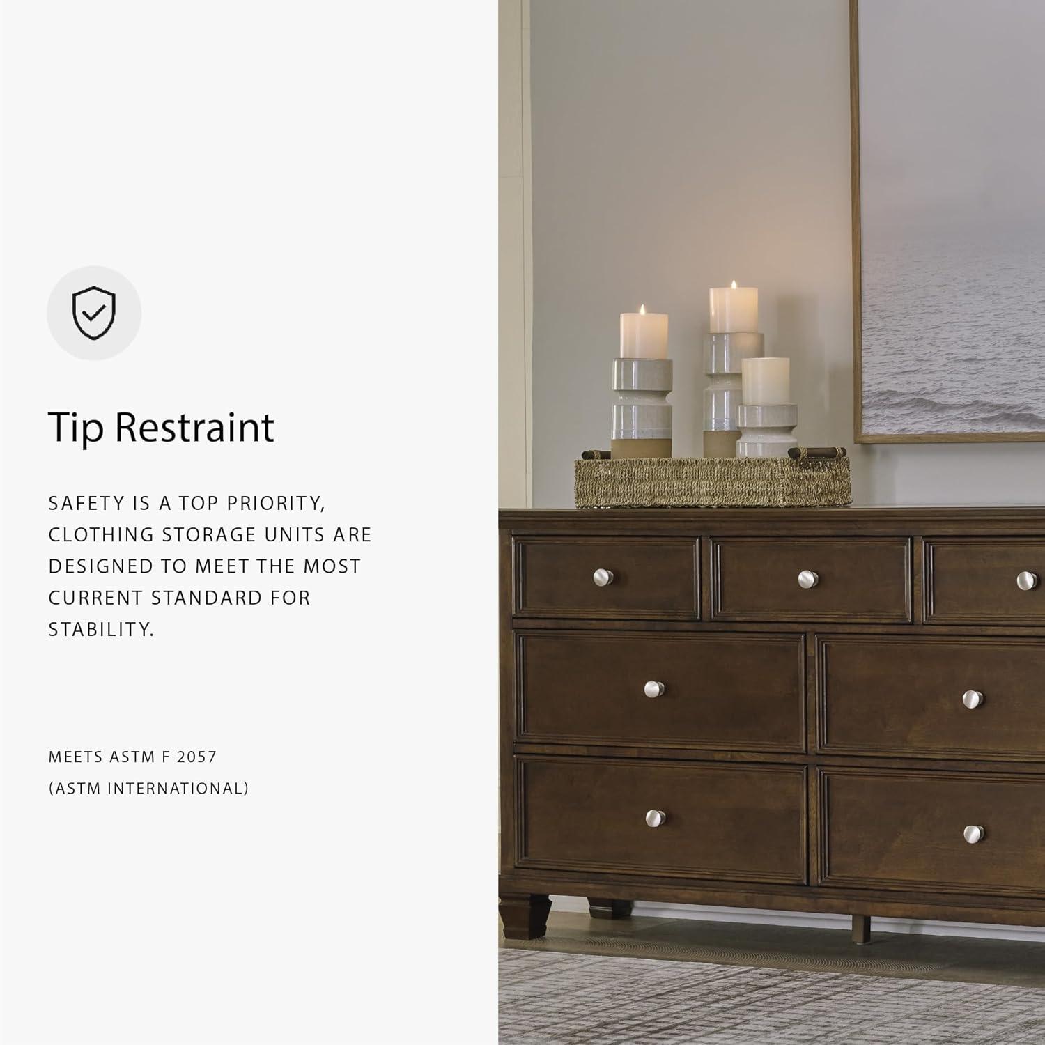 imageSignature Design by Ashley Danabrin Traditional 5 Drawer Chest for Bedroom Dark BrownDark Brown