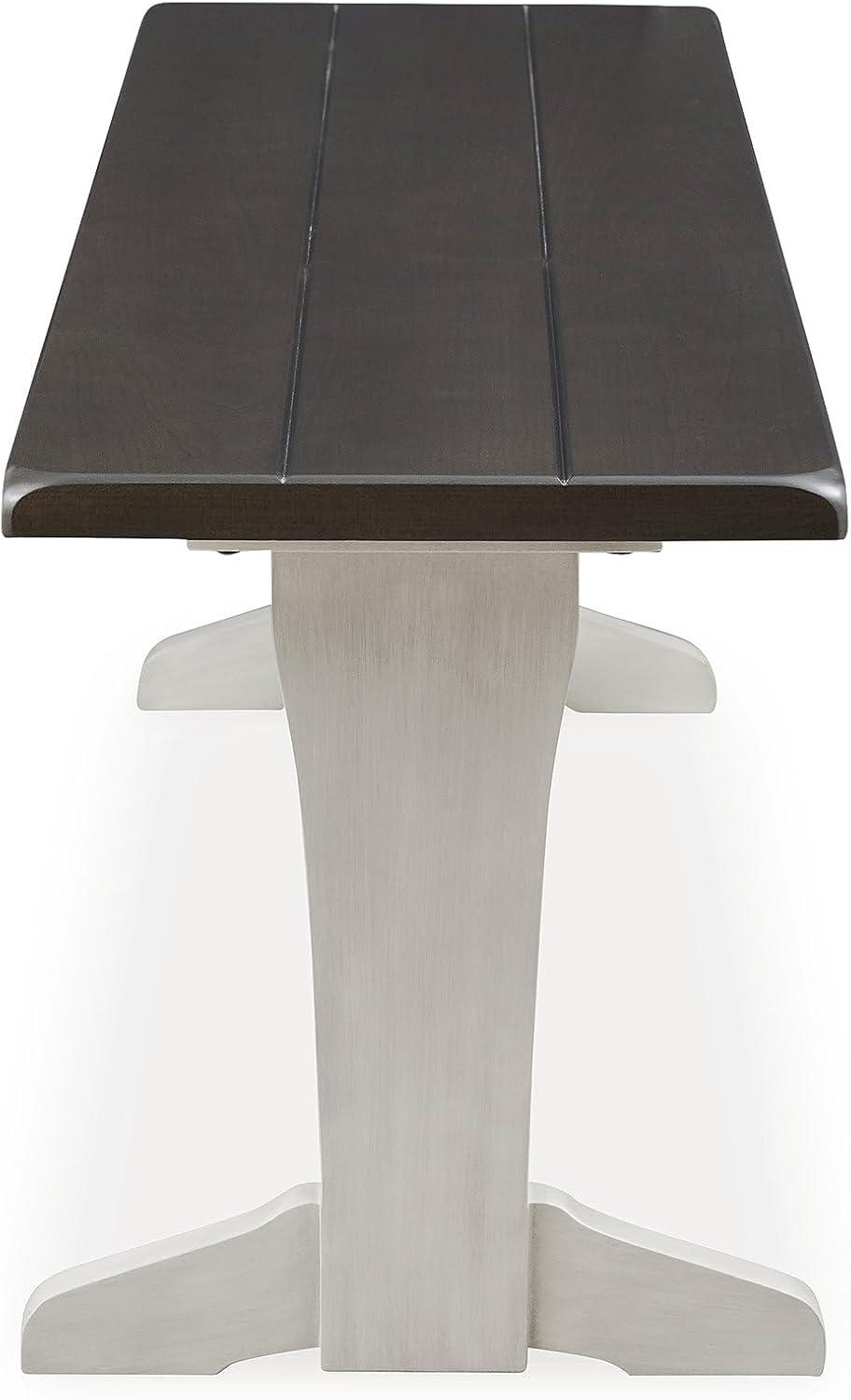 imageSignature Design by Ashley Darborn Farmhouse 62quot Dining Bench Light Gray ampamp Dark Brown