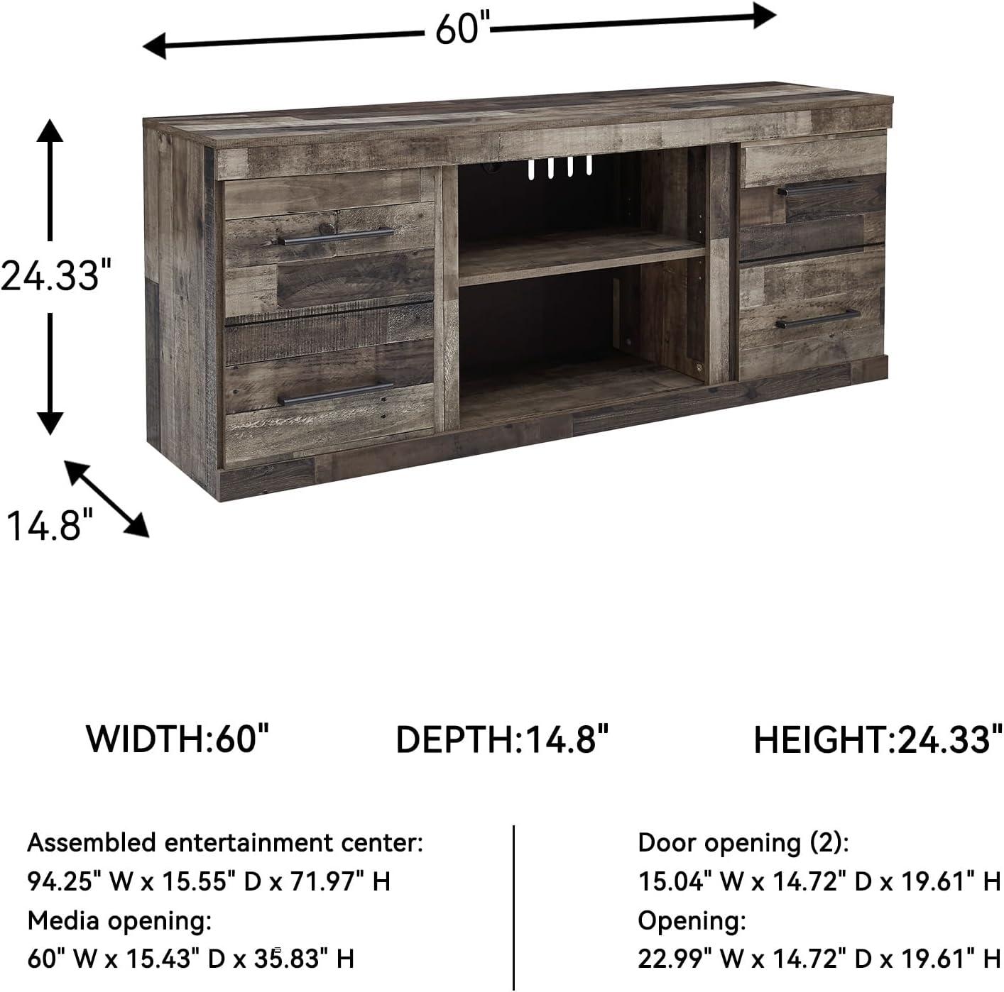 imageSignature Design by Ashley Derekson Casual TV Stand with Fireplace Option Fits TVs up to 63quot Gray