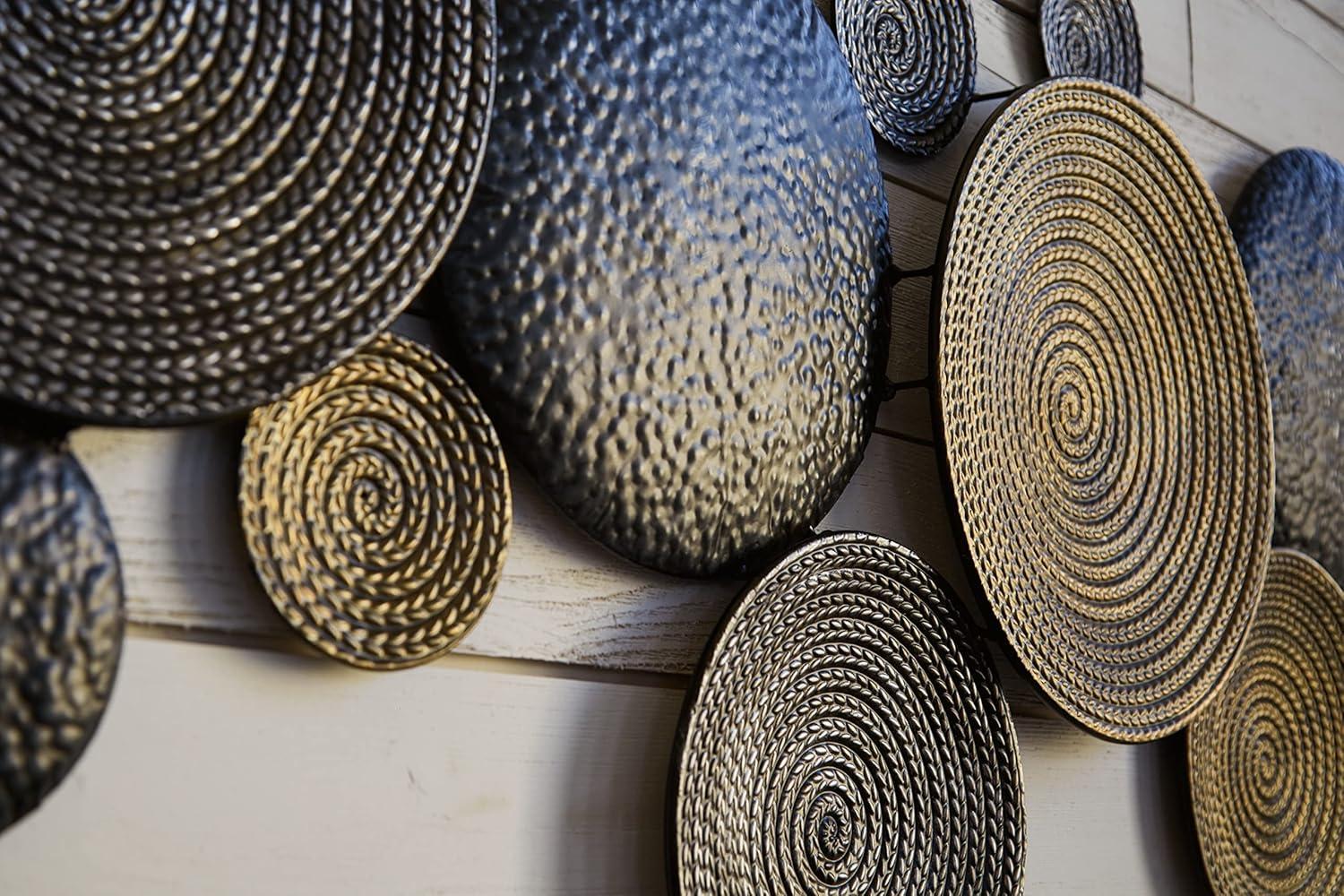 imageSignature Design by Ashley Emsley Eclectic Metal 44quot x 22quot Wall Decor Metallic Finishes Contemporary Style Modern and Geometric Black Gray ampamp Brown