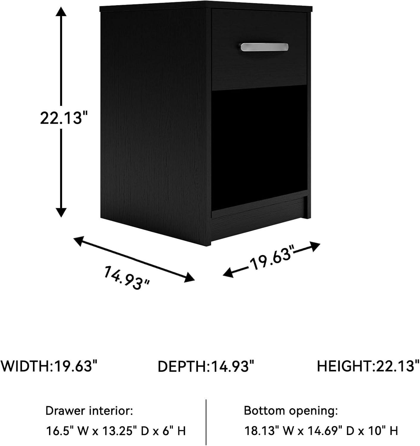 imageSignature Design by Ashley Flannia Scandanavian 1 Drawer Night Stand Vintage GrayBlack