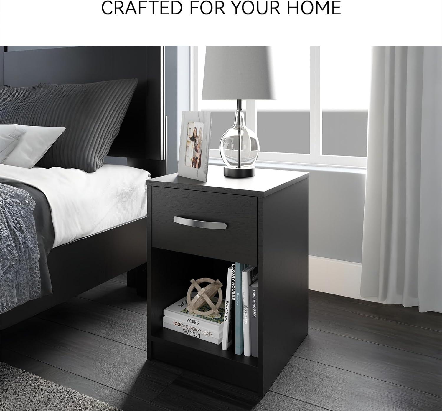 imageSignature Design by Ashley Flannia Scandanavian 1 Drawer Night Stand Vintage GrayBlack