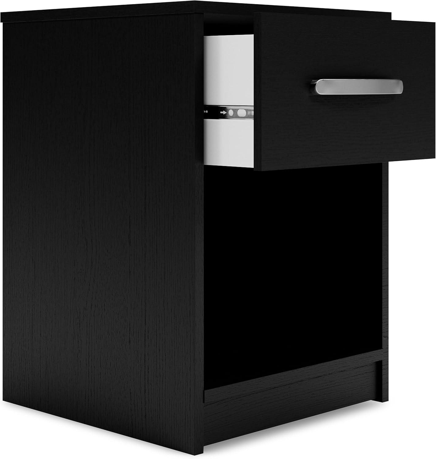 imageSignature Design by Ashley Flannia Scandanavian 1 Drawer Night Stand Vintage GrayBlack