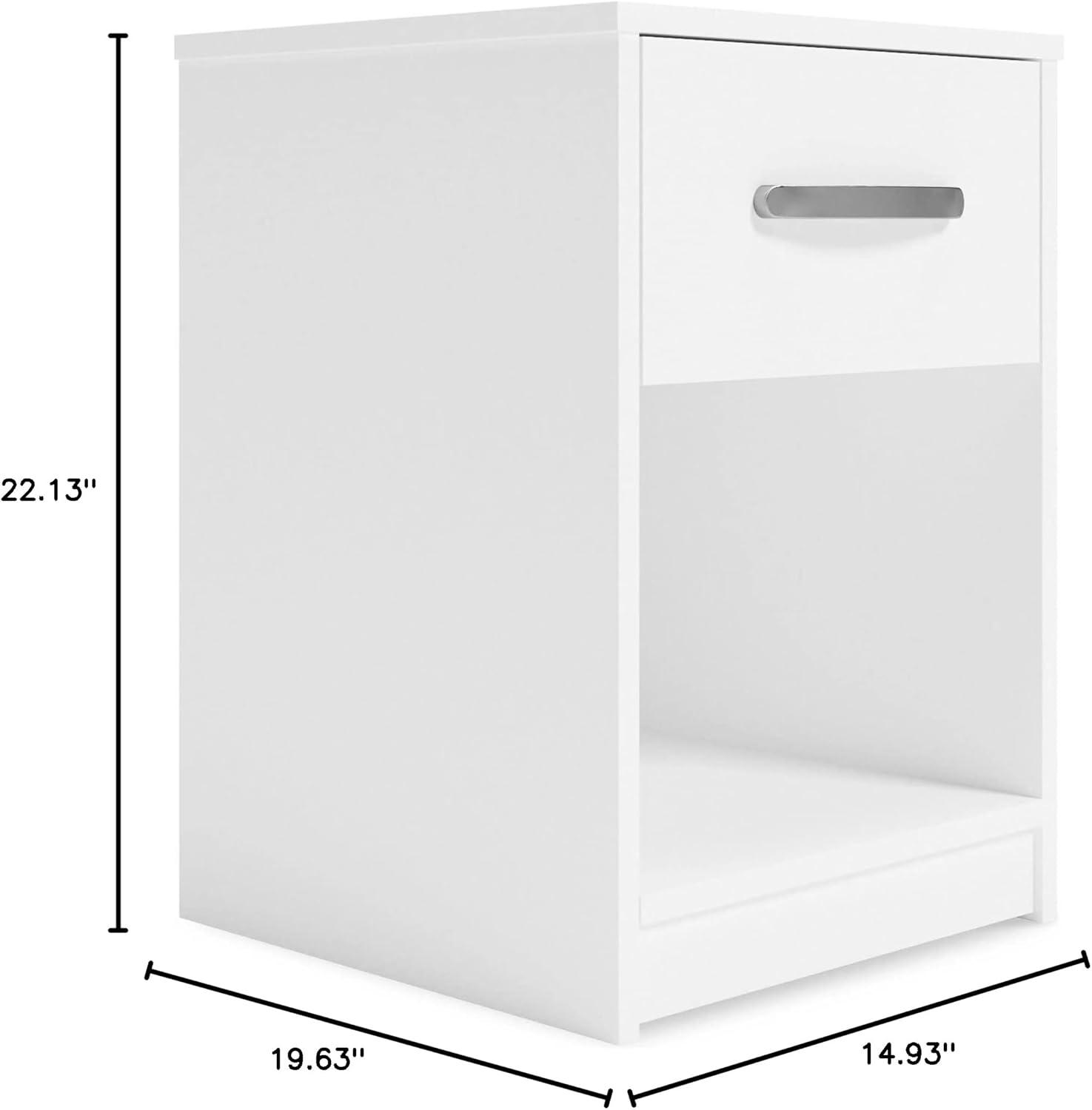 imageSignature Design by Ashley Flannia Scandanavian 1 Drawer Night Stand Vintage GrayWhite1