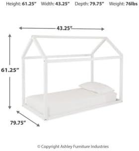 imageSignature Design by Ashley Flannibrook Contemporary House Bed Frame Twin WhiteWhite