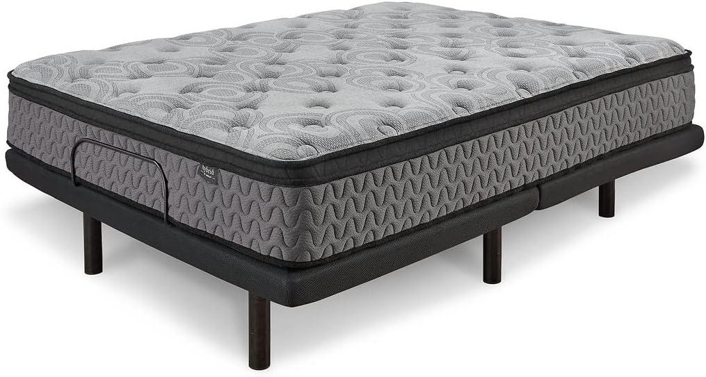 imageSignature Design by Ashley Full Size Augusta2 Mattress 12 Inch Euro Pillow Top Hybrid Mattress with Lumbar Support Gel Memory Foam Fiberglass Free Mattress In A BoxTwin