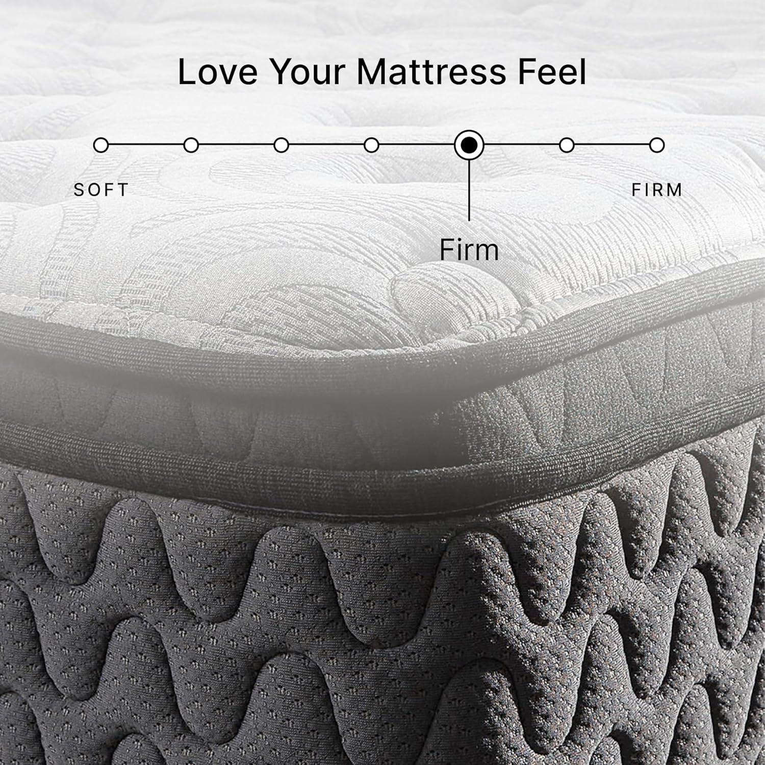 imageSignature Design by Ashley Full Size Augusta2 Mattress 12 Inch Euro Pillow Top Hybrid Mattress with Lumbar Support Gel Memory Foam Fiberglass Free Mattress In A BoxKing