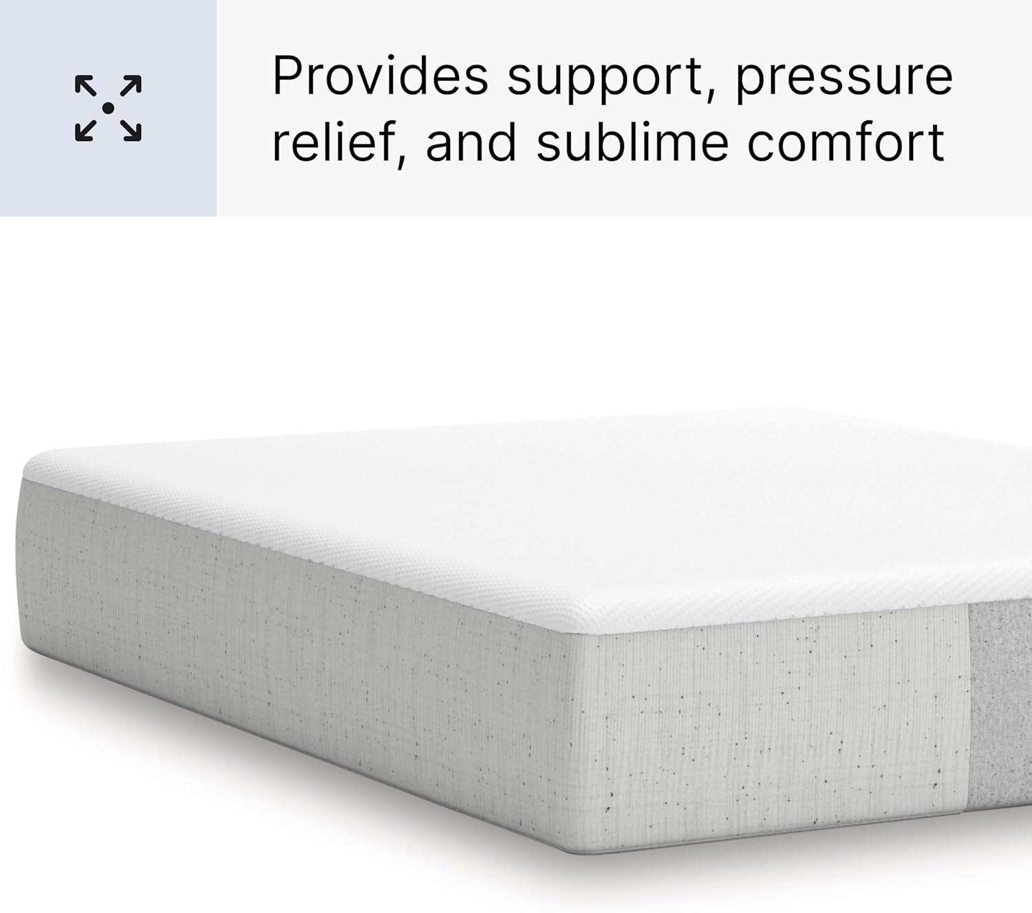 imageSignature Design by Ashley Full Size Chime 8 Inch Medium Firm Gel Memory Foam Mattress with Green Tea ampamp Charcoal Extract Fiberglass Free Mattress In A BoxTwin