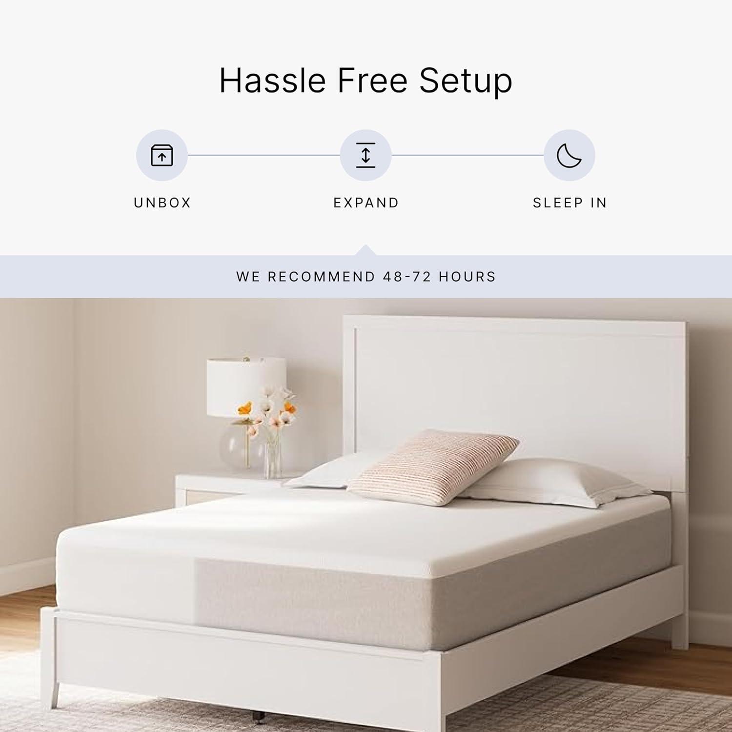 imageSignature Design by Ashley Full Size Chime 8 Inch Medium Firm Gel Memory Foam Mattress with Green Tea ampamp Charcoal Extract Fiberglass Free Mattress In A BoxKing
