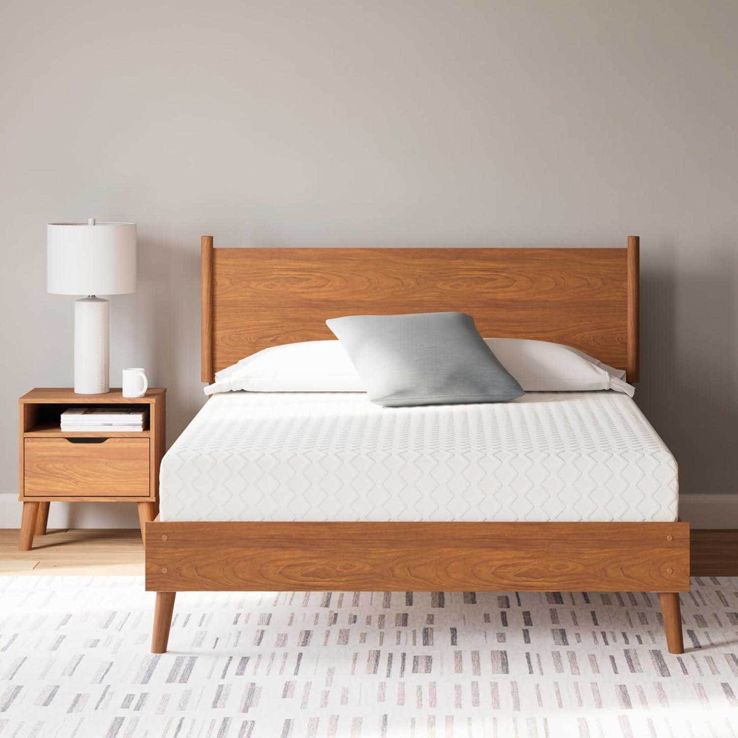 imageSignature Design by Ashley Full Size Chime 8 Inch Medium Firm Gel Memory Foam Mattress with Green Tea ampamp Charcoal Extract Fiberglass Free Mattress In A BoxQueen