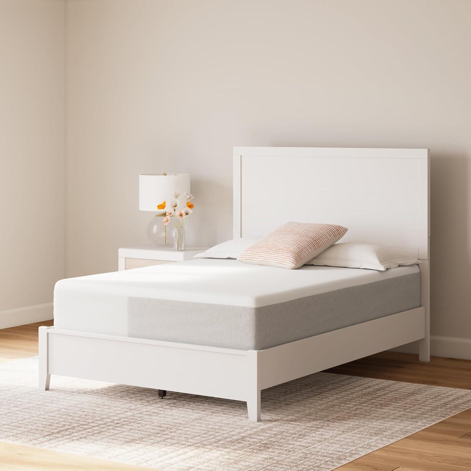 imageSignature Design by Ashley Full Size Chime 8 Inch Medium Firm Gel Memory Foam Mattress with Green Tea ampamp Charcoal Extract Fiberglass Free Mattress In A BoxTwin