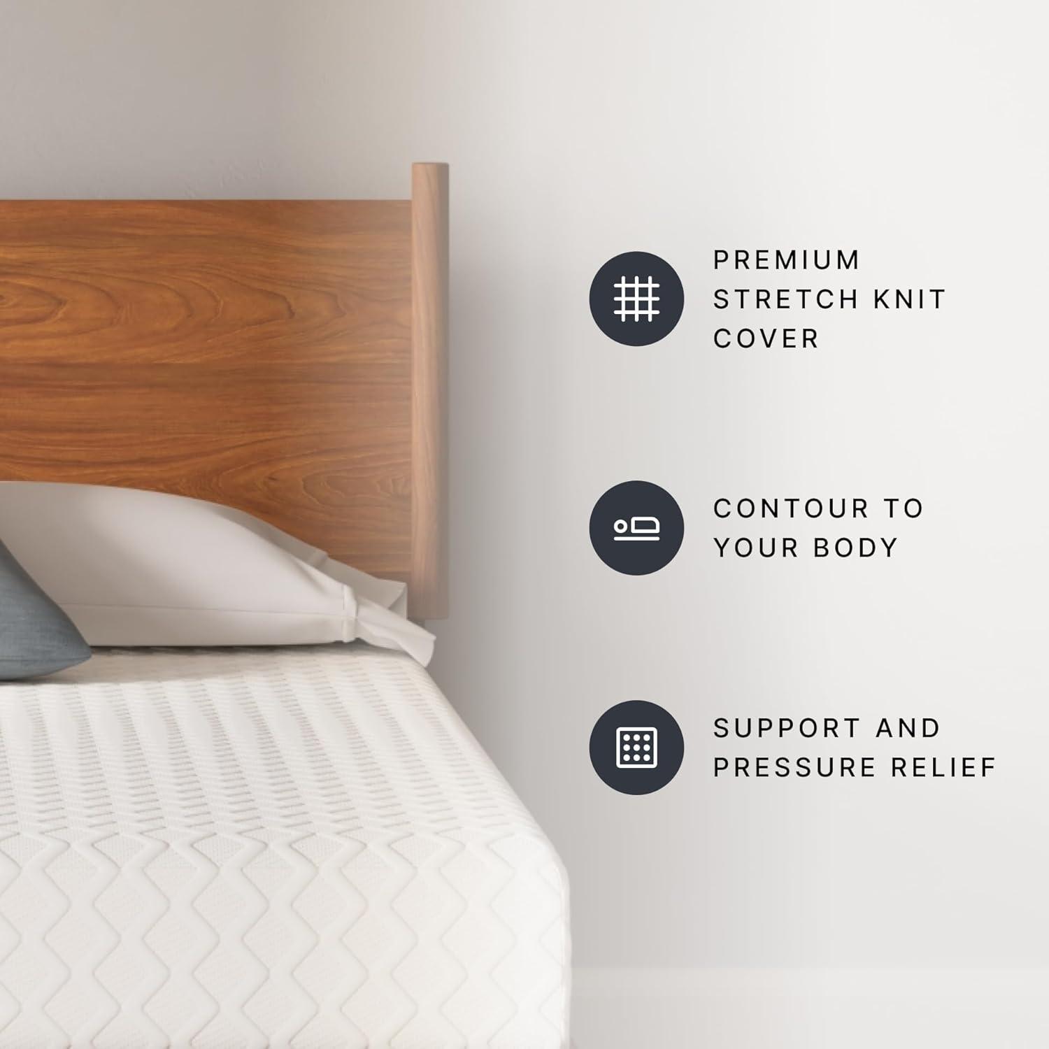 imageSignature Design by Ashley Full Size Chime 8 Inch Medium Firm Gel Memory Foam Mattress with Green Tea ampamp Charcoal Extract Fiberglass Free Mattress In A BoxKing