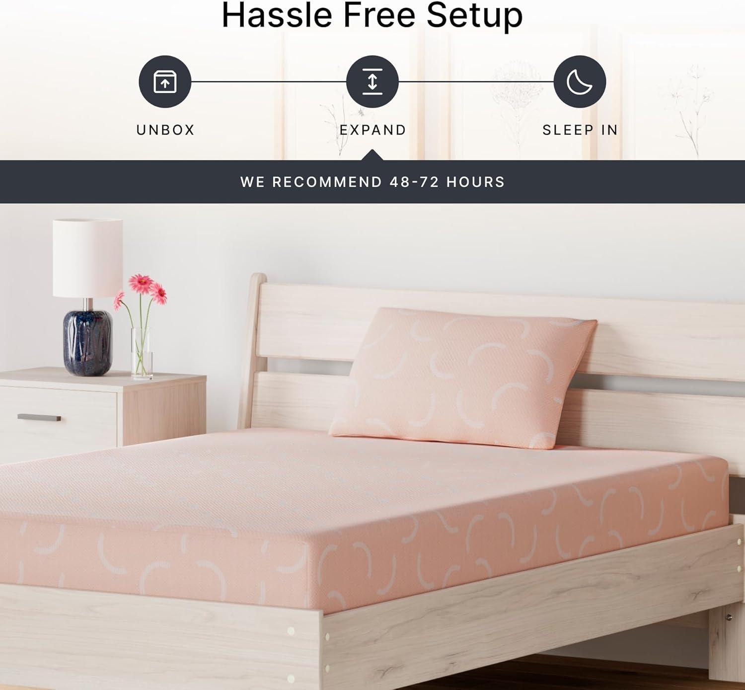 imageSignature Design by Ashley Full Size Chime 8 Inch Medium Firm Gel Memory Foam Mattress with Green Tea ampamp Charcoal Extract Fiberglass Free Mattress In A BoxFull