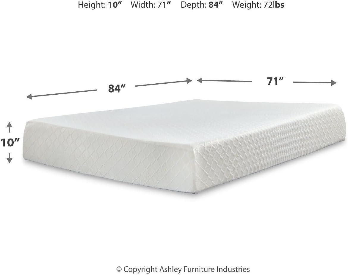 imageSignature Design by Ashley Full Size Chime 8 Inch Medium Firm Gel Memory Foam Mattress with Green Tea ampamp Charcoal Extract Fiberglass Free Mattress In A BoxCalifornia King