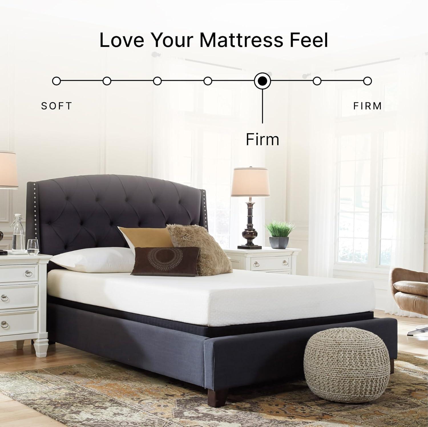 imageSignature Design by Ashley Full Size Chime 8 Inch Medium Firm Gel Memory Foam Mattress with Green Tea ampamp Charcoal Extract Fiberglass Free Mattress In A BoxKing
