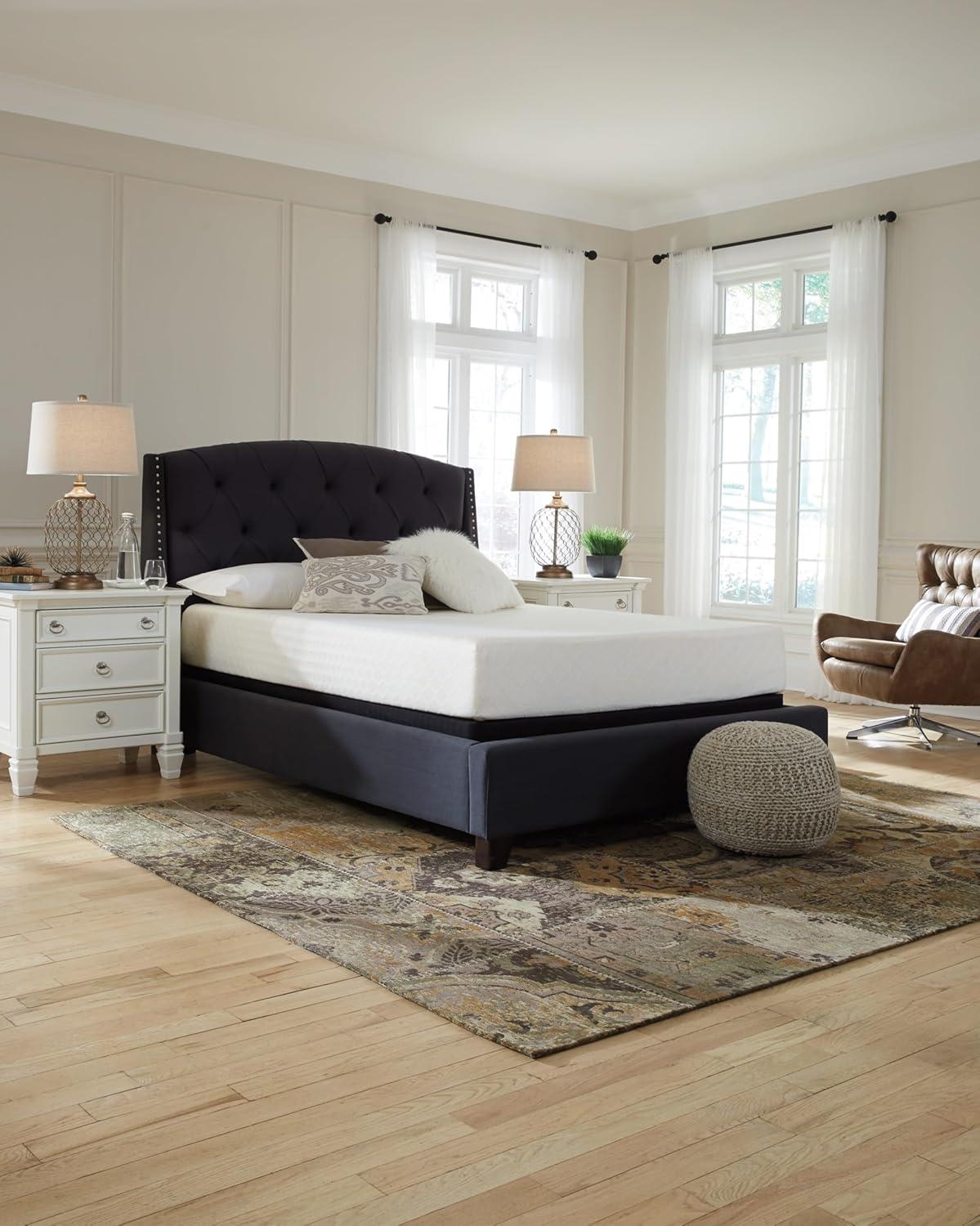 imageSignature Design by Ashley Full Size Chime 8 Inch Medium Firm Gel Memory Foam Mattress with Green Tea ampamp Charcoal Extract Fiberglass Free Mattress In A BoxFull