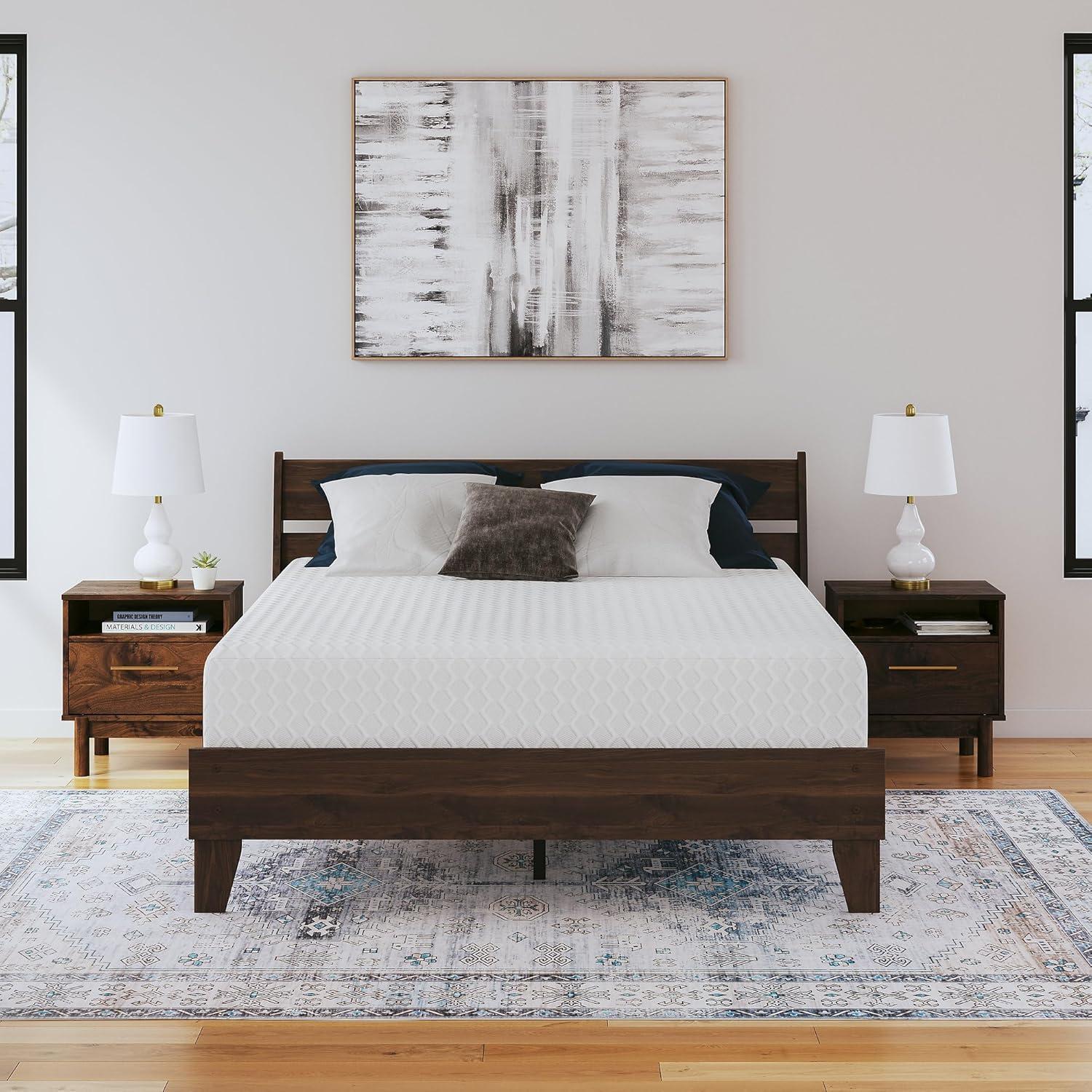 imageSignature Design by Ashley Full Size Chime 8 Inch Medium Firm Gel Memory Foam Mattress with Green Tea ampamp Charcoal Extract Fiberglass Free Mattress In A BoxCalifornia King