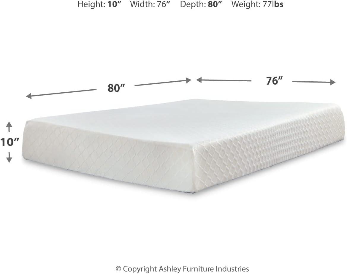 imageSignature Design by Ashley Full Size Chime 8 Inch Medium Firm Gel Memory Foam Mattress with Green Tea ampamp Charcoal Extract Fiberglass Free Mattress In A BoxKing