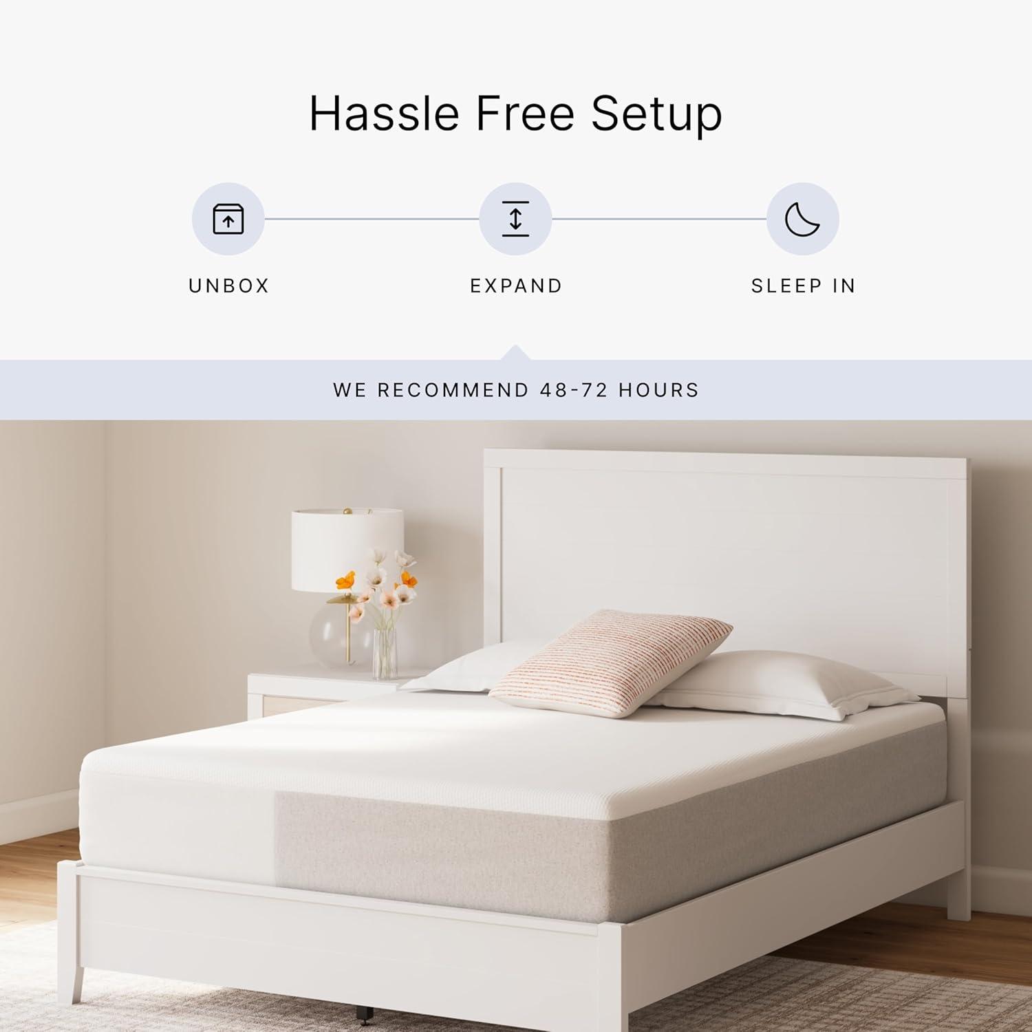 imageSignature Design by Ashley Full Size Chime 8 Inch Medium Firm Gel Memory Foam Mattress with Green Tea ampamp Charcoal Extract Fiberglass Free Mattress In A BoxCalifornia King