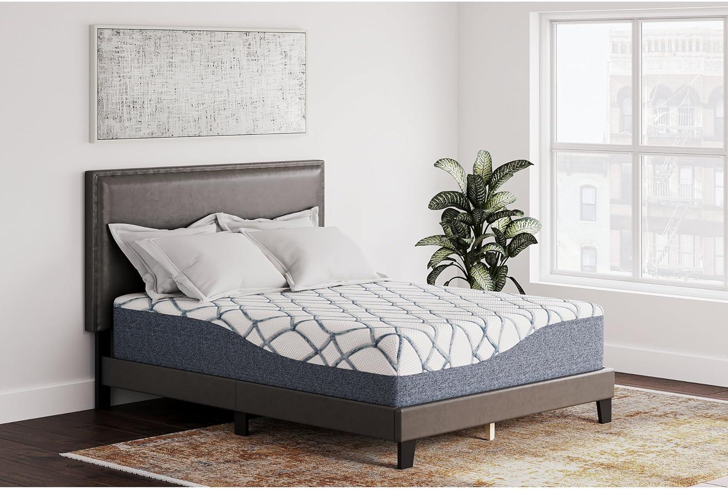 imageSignature Design by Ashley Full Size Chime 8 Inch Medium Firm Gel Memory Foam Mattress with Green Tea ampamp Charcoal Extract Fiberglass Free Mattress In A BoxQueen
