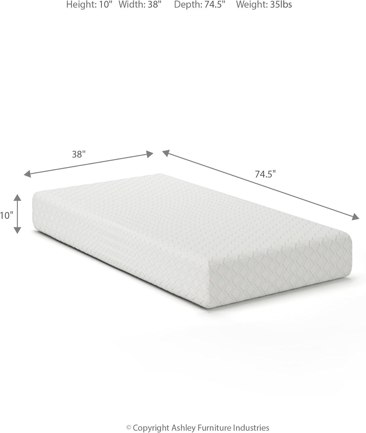 imageSignature Design by Ashley Full Size Chime 8 Inch Medium Firm Gel Memory Foam Mattress with Green Tea ampamp Charcoal Extract Fiberglass Free Mattress In A BoxTwin