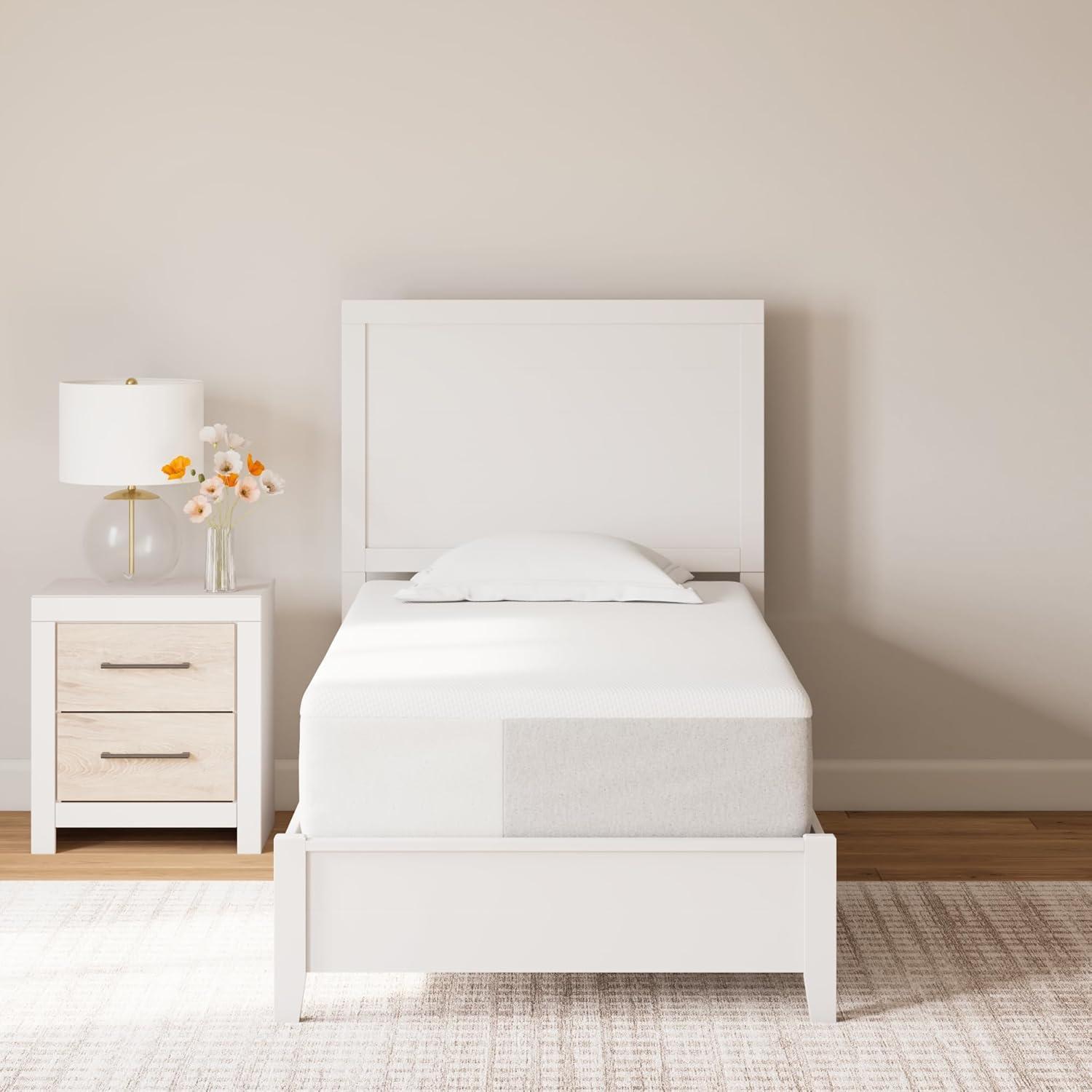 imageSignature Design by Ashley Full Size Chime 8 Inch Medium Firm Gel Memory Foam Mattress with Green Tea ampamp Charcoal Extract Fiberglass Free Mattress In A BoxTwin