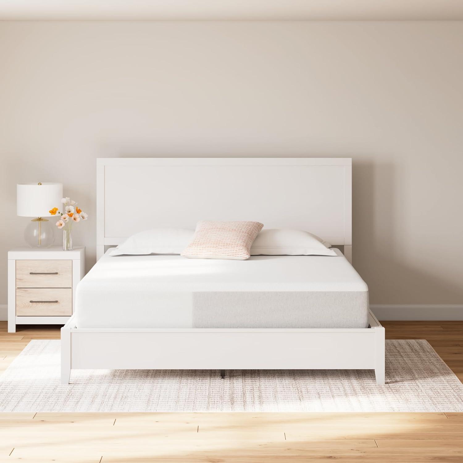 imageSignature Design by Ashley Full Size Chime 8 Inch Medium Firm Gel Memory Foam Mattress with Green Tea ampamp Charcoal Extract Fiberglass Free Mattress In A BoxCalifornia King