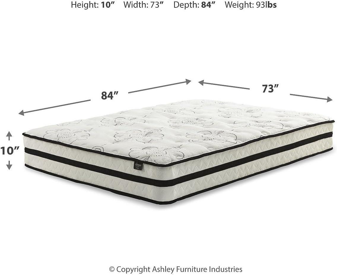 imageSignature Design by Ashley Full Size Chime 8 Inch Medium Firm Innerspring Mattress with Pressure Relief Quilt Foam Fiberglass Free Mattress In A BoxCalifornia King