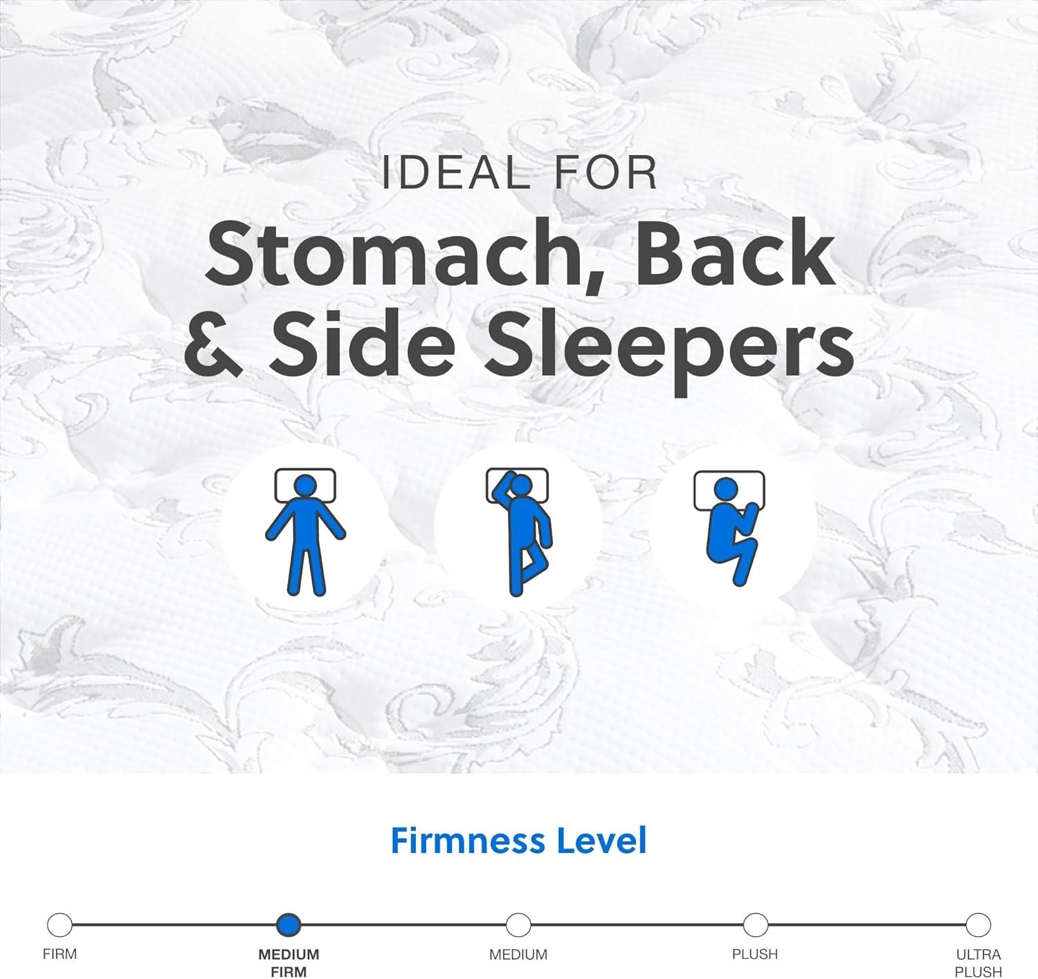 imageSignature Design by Ashley Full Size Chime 8 Inch Medium Firm Innerspring Mattress with Pressure Relief Quilt Foam Fiberglass Free Mattress In A BoxCalifornia King