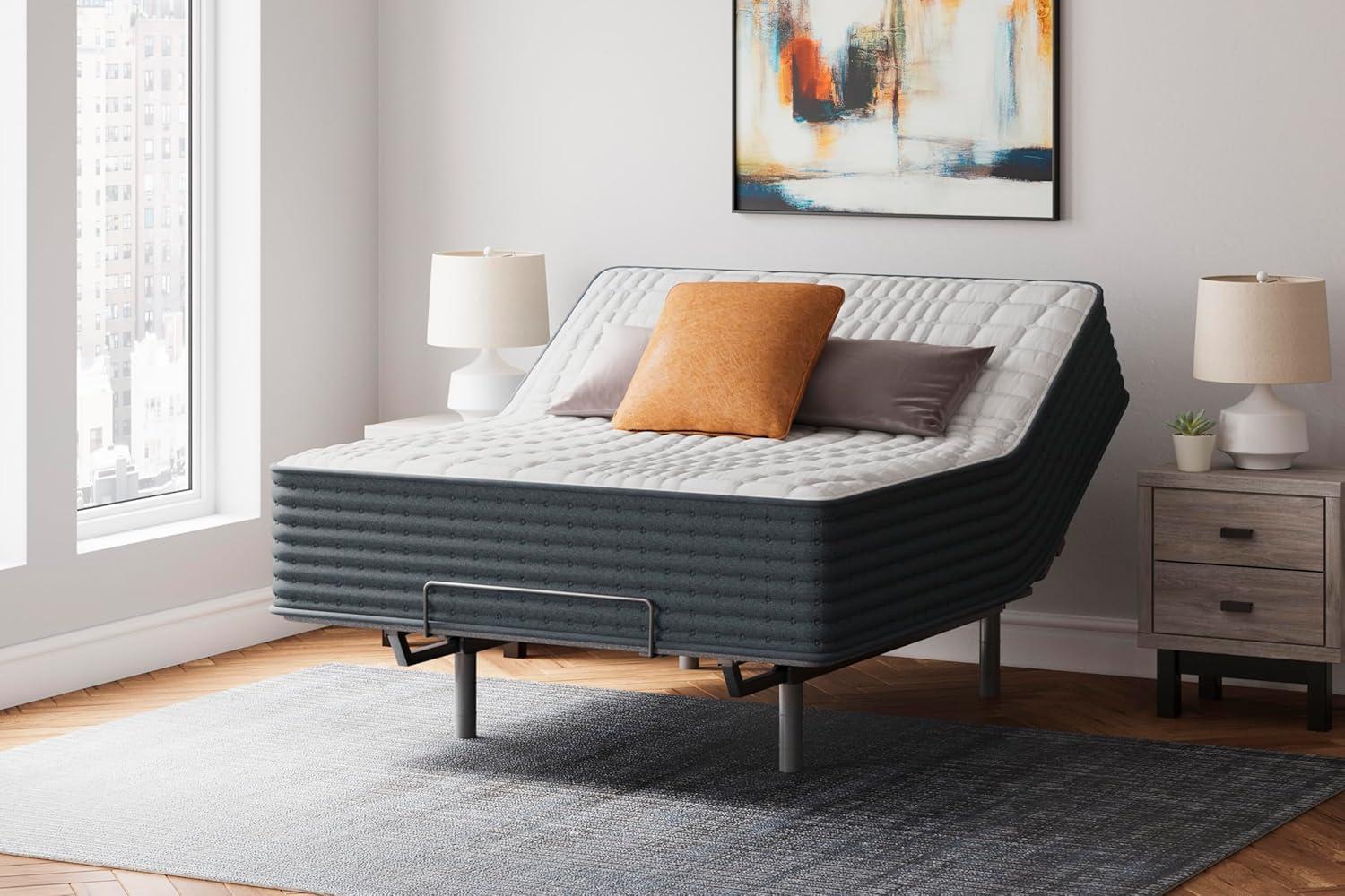 imageSignature Design by Ashley Full Size Chime 8 Inch Medium Firm Innerspring Mattress with Pressure Relief Quilt Foam Fiberglass Free Mattress In A BoxCalifornia King