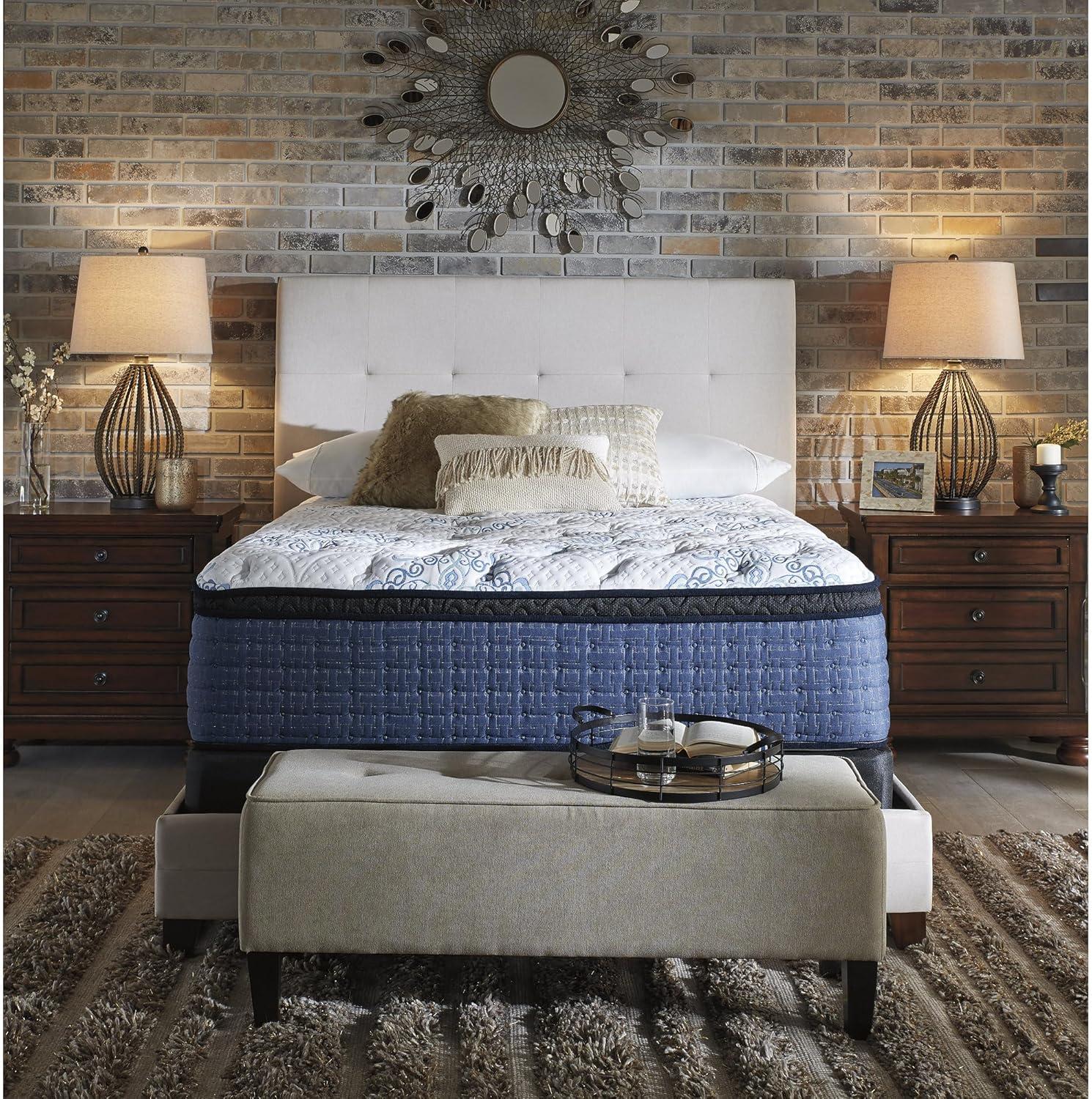 imageSignature Design by Ashley Full Size Chime 8 Inch Medium Firm Innerspring Mattress with Pressure Relief Quilt Foam Fiberglass Free Mattress In A BoxCalifornia King