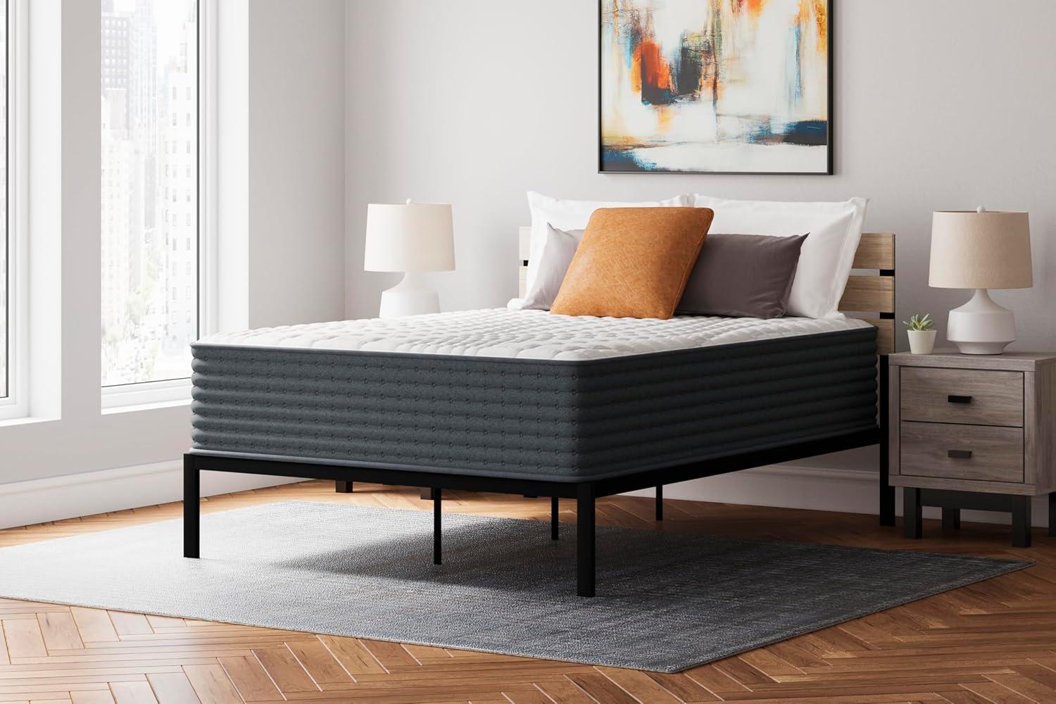 imageSignature Design by Ashley Full Size Chime 8 Inch Medium Firm Innerspring Mattress with Pressure Relief Quilt Foam Fiberglass Free Mattress In A BoxCalifornia King