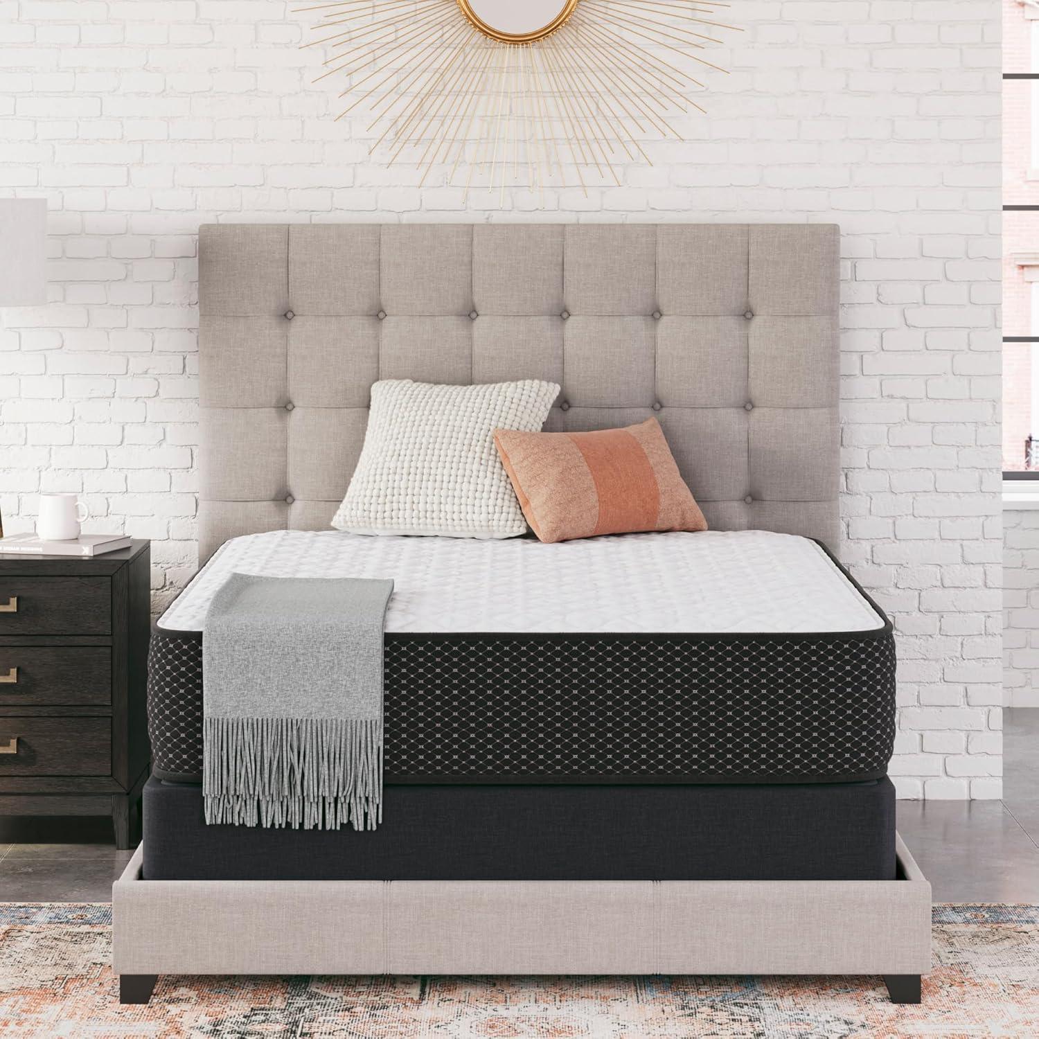 imageSignature Design by Ashley Full Size Chime 8 Inch Medium Firm Innerspring Mattress with Pressure Relief Quilt Foam Fiberglass Free Mattress In A BoxCalifornia King