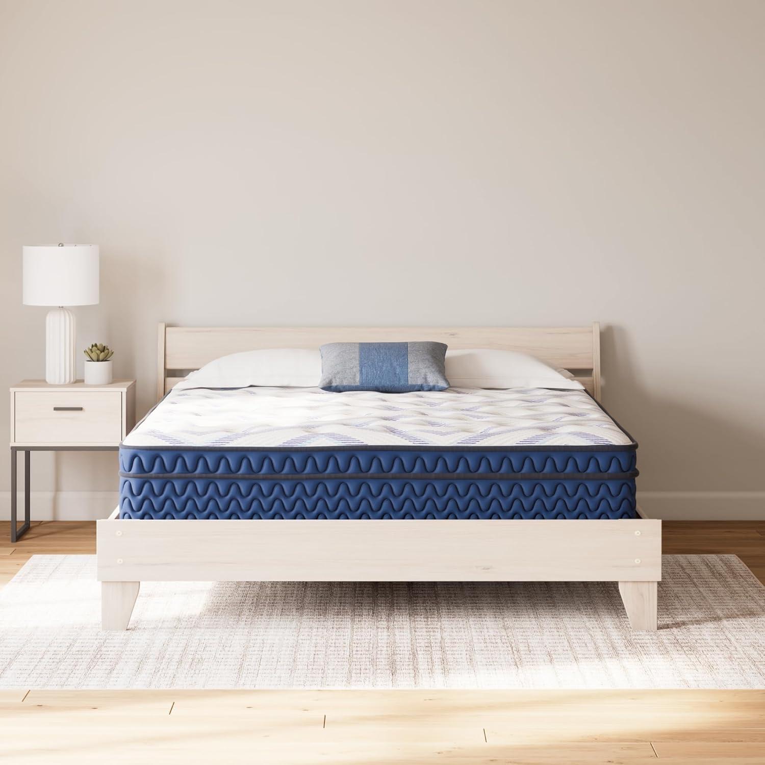 imageSignature Design by Ashley Full Size Chime 8 Inch Medium Firm Innerspring Mattress with Pressure Relief Quilt Foam Fiberglass Free Mattress In A BoxCalifornia King