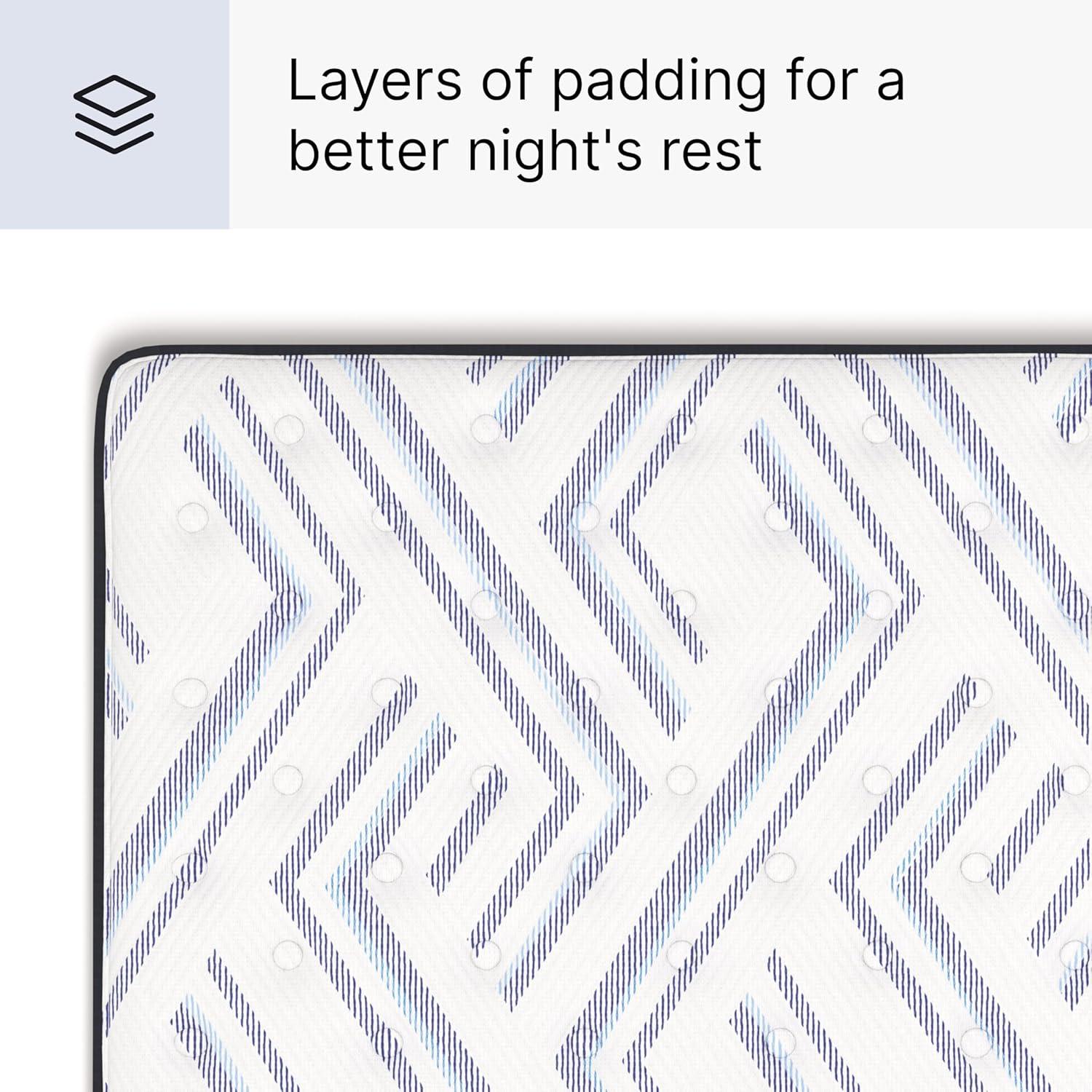 imageSignature Design by Ashley Full Size Chime 8 Inch Medium Firm Innerspring Mattress with Pressure Relief Quilt Foam Fiberglass Free Mattress In A BoxQueen