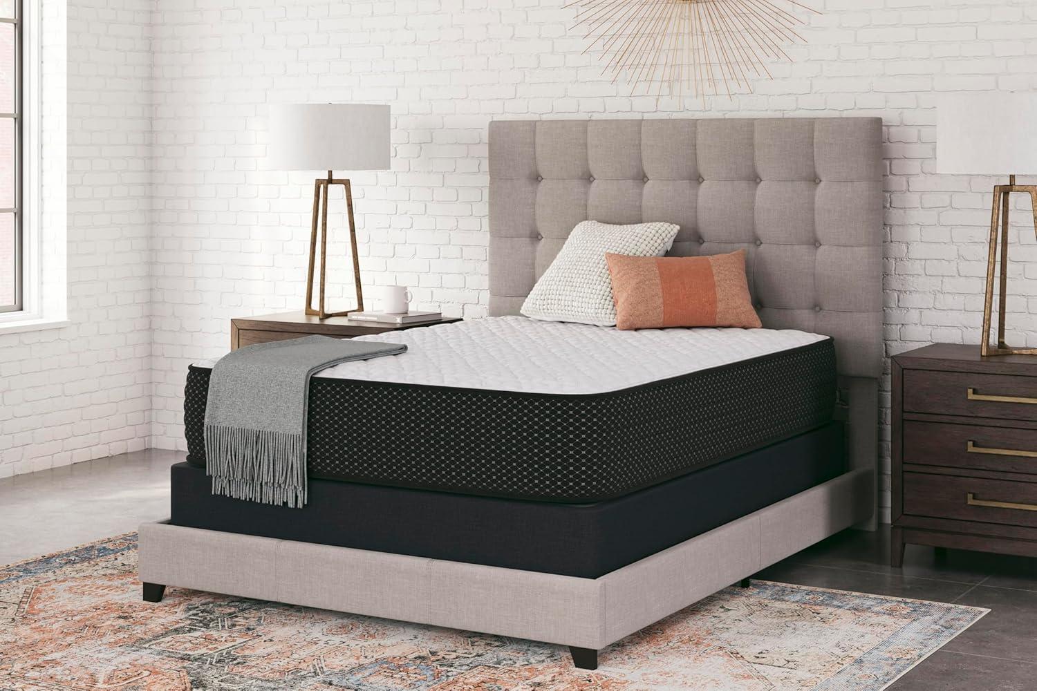 imageSignature Design by Ashley Full Size Chime 8 Inch Medium Firm Innerspring Mattress with Pressure Relief Quilt Foam Fiberglass Free Mattress In A BoxQueen
