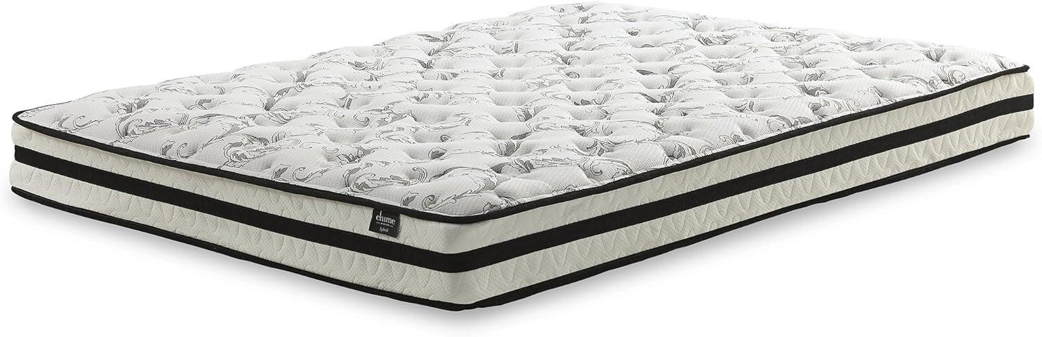 imageSignature Design by Ashley Full Size Chime 8 Inch Medium Firm Innerspring Mattress with Pressure Relief Quilt Foam Fiberglass Free Mattress In A BoxQueen