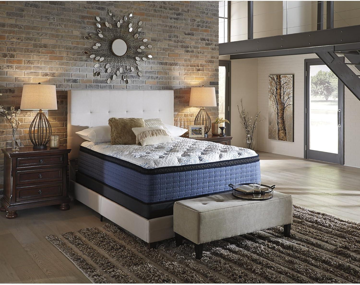 imageSignature Design by Ashley Full Size Chime 8 Inch Medium Firm Innerspring Mattress with Pressure Relief Quilt Foam Fiberglass Free Mattress In A BoxQueen