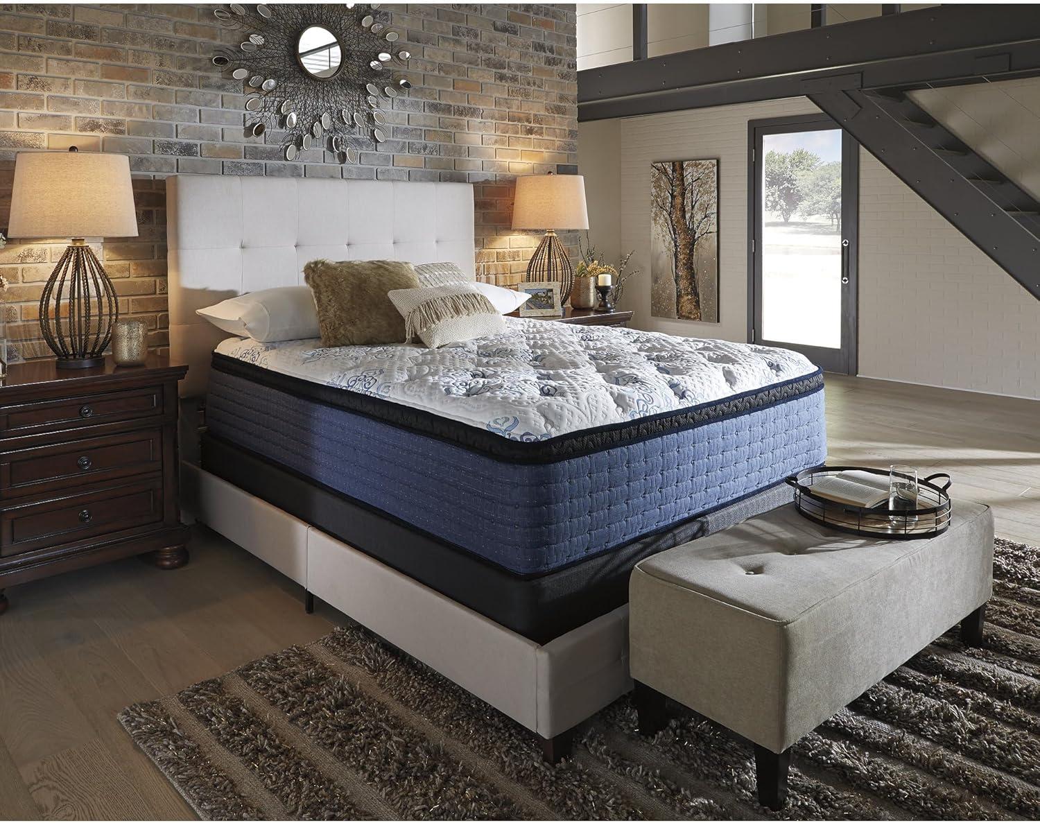 imageSignature Design by Ashley Full Size Chime 8 Inch Medium Firm Innerspring Mattress with Pressure Relief Quilt Foam Fiberglass Free Mattress In A BoxQueen