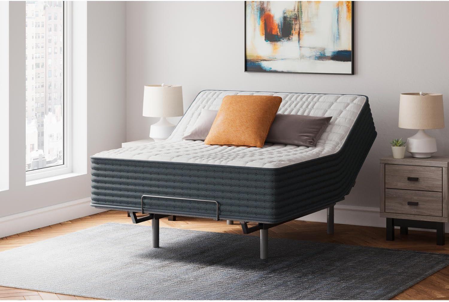 imageSignature Design by Ashley Full Size Chime 8 Inch Medium Firm Innerspring Mattress with Pressure Relief Quilt Foam Fiberglass Free Mattress In A BoxQueen