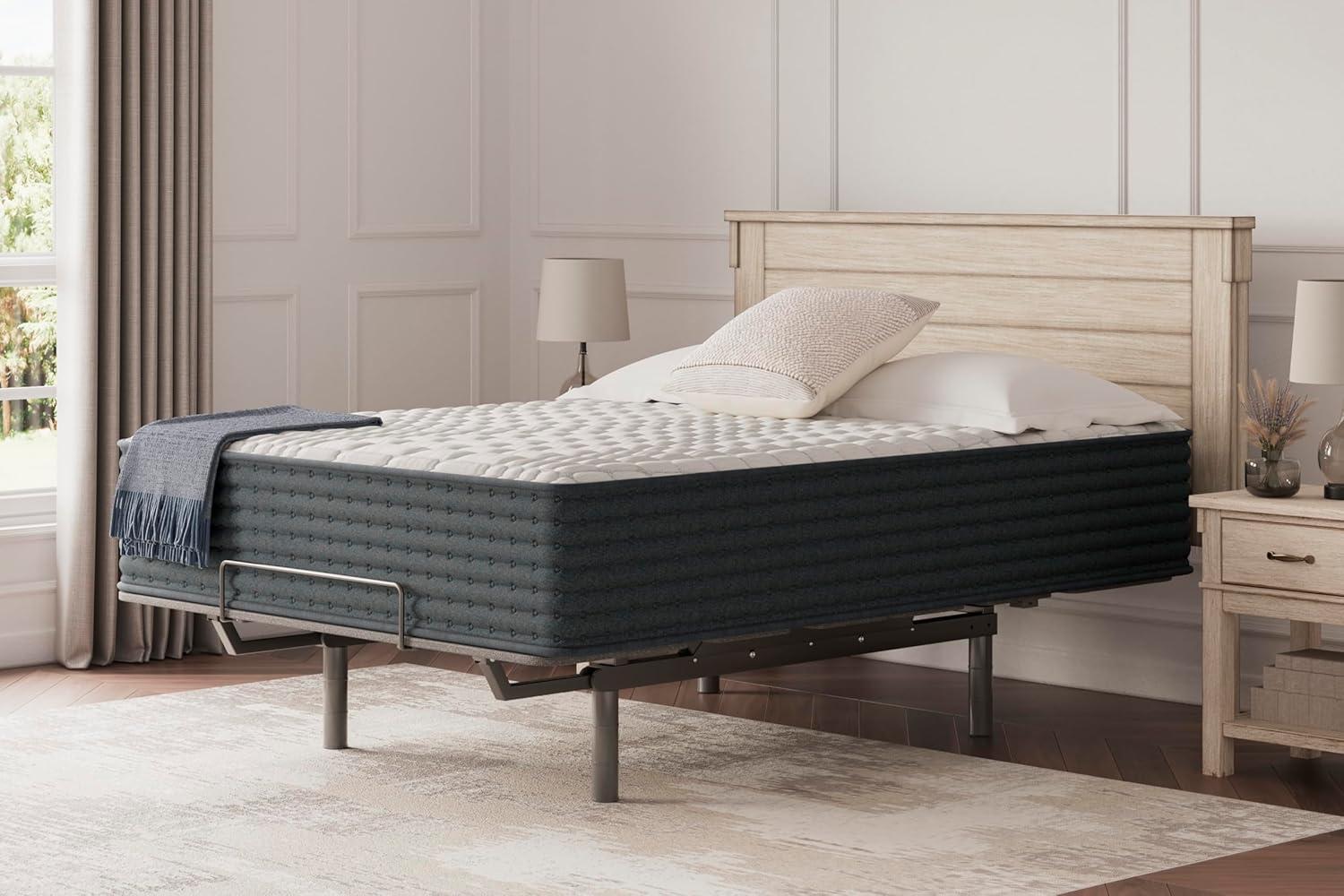 imageSignature Design by Ashley Full Size Chime 8 Inch Medium Firm Innerspring Mattress with Pressure Relief Quilt Foam Fiberglass Free Mattress In A BoxQueen