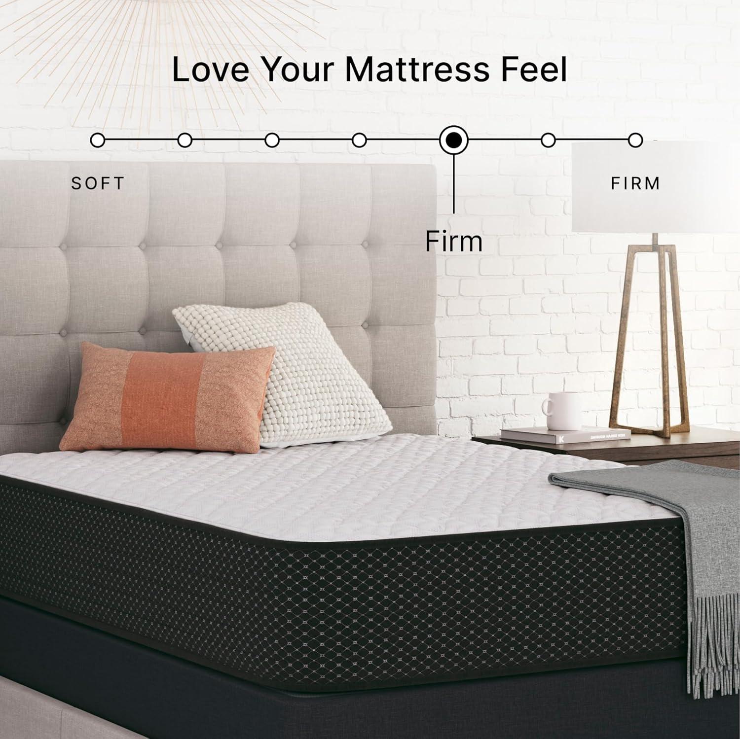 imageSignature Design by Ashley Full Size Chime 8 Inch Medium Firm Innerspring Mattress with Pressure Relief Quilt Foam Fiberglass Free Mattress In A BoxQueen