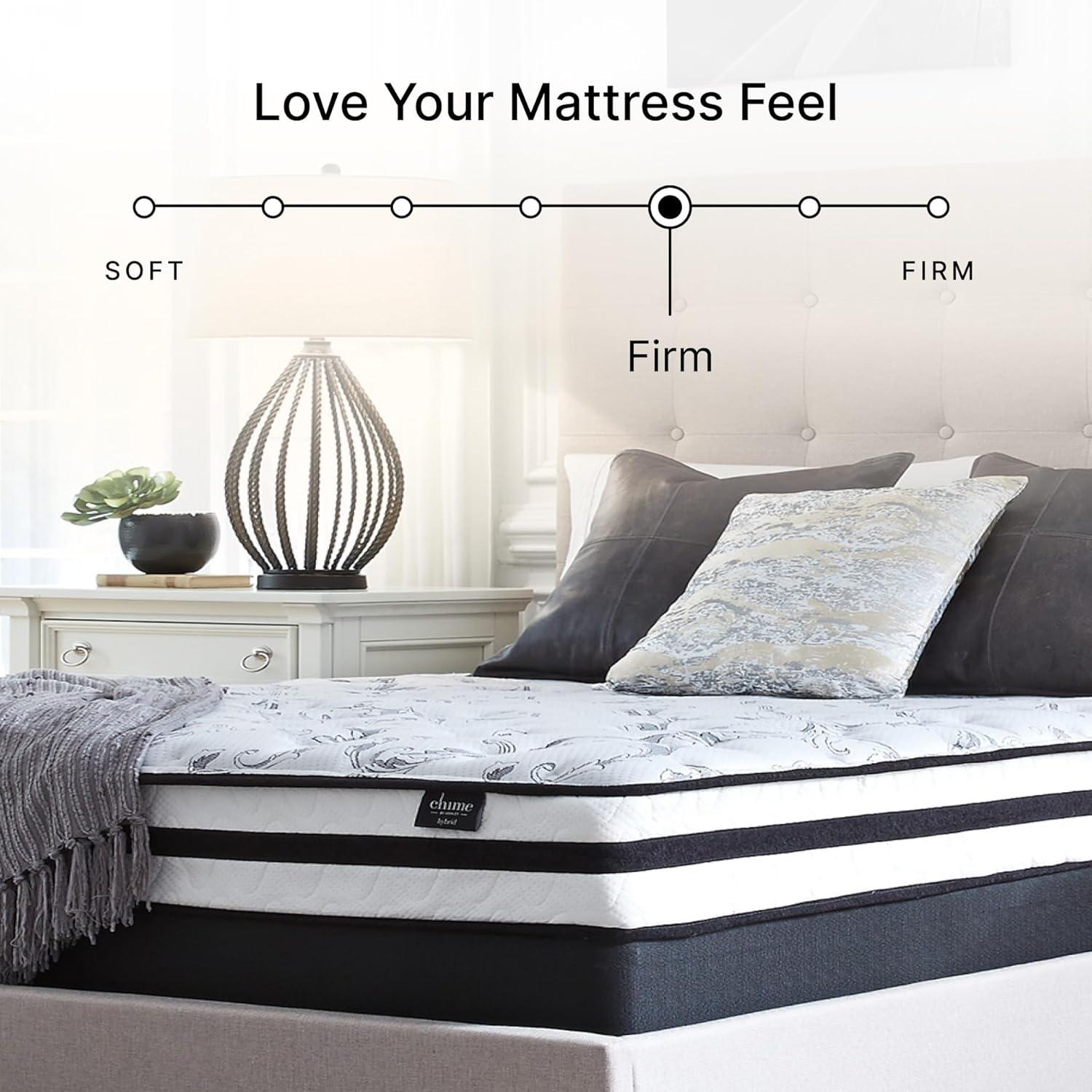 imageSignature Design by Ashley Full Size Chime 8 Inch Medium Firm Innerspring Mattress with Pressure Relief Quilt Foam Fiberglass Free Mattress In A BoxTwin
