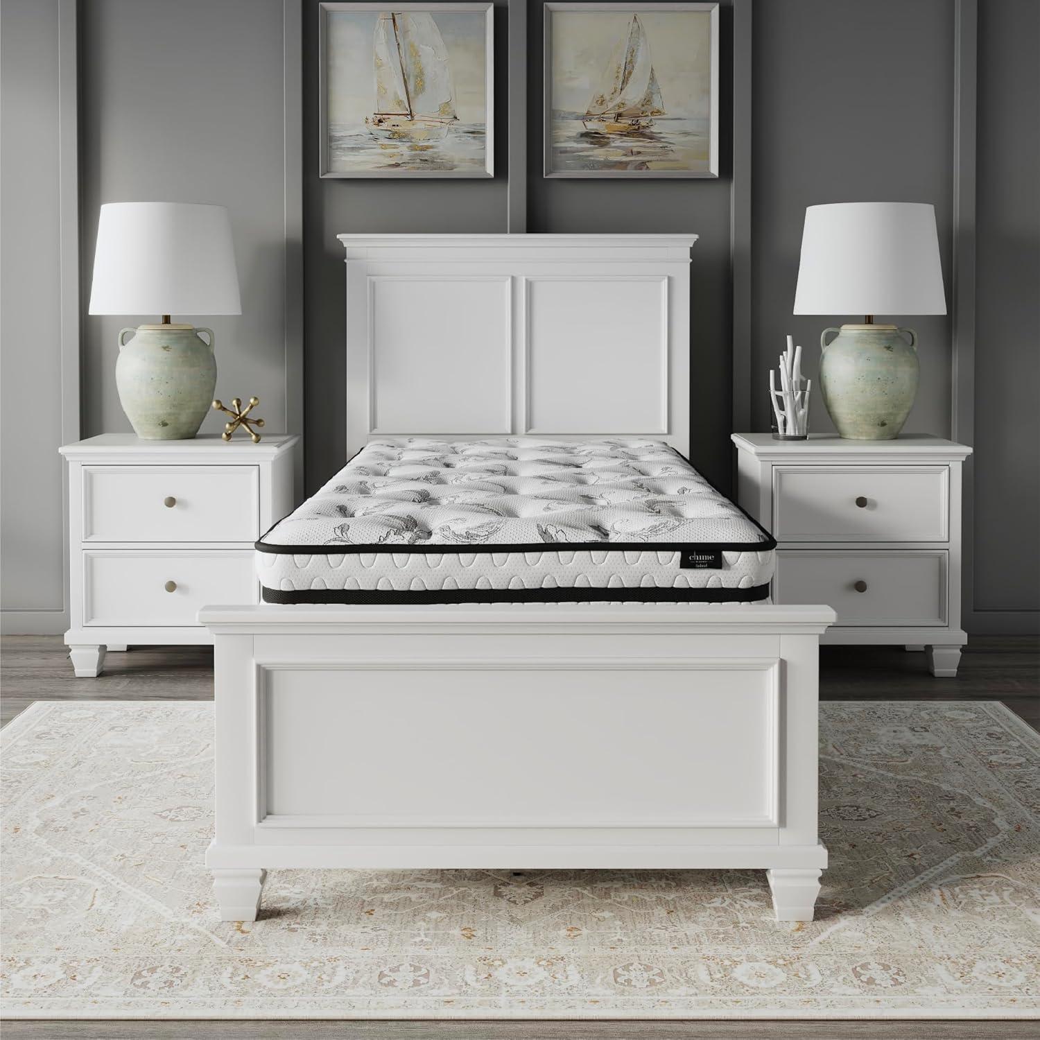 imageSignature Design by Ashley Full Size Chime 8 Inch Medium Firm Innerspring Mattress with Pressure Relief Quilt Foam Fiberglass Free Mattress In A BoxTwin