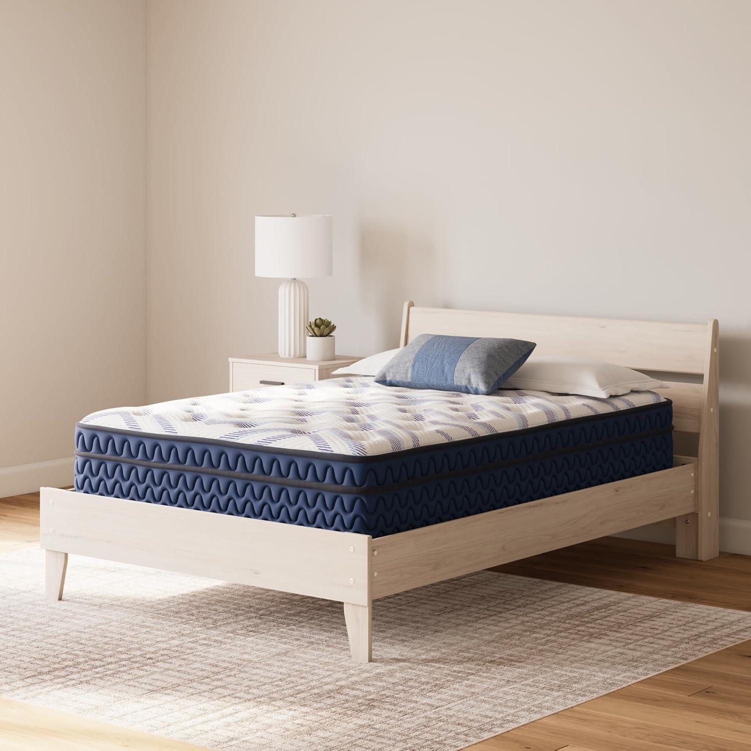 imageSignature Design by Ashley Full Size Chime 8 Inch Medium Firm Innerspring Mattress with Pressure Relief Quilt Foam Fiberglass Free Mattress In A BoxTwin