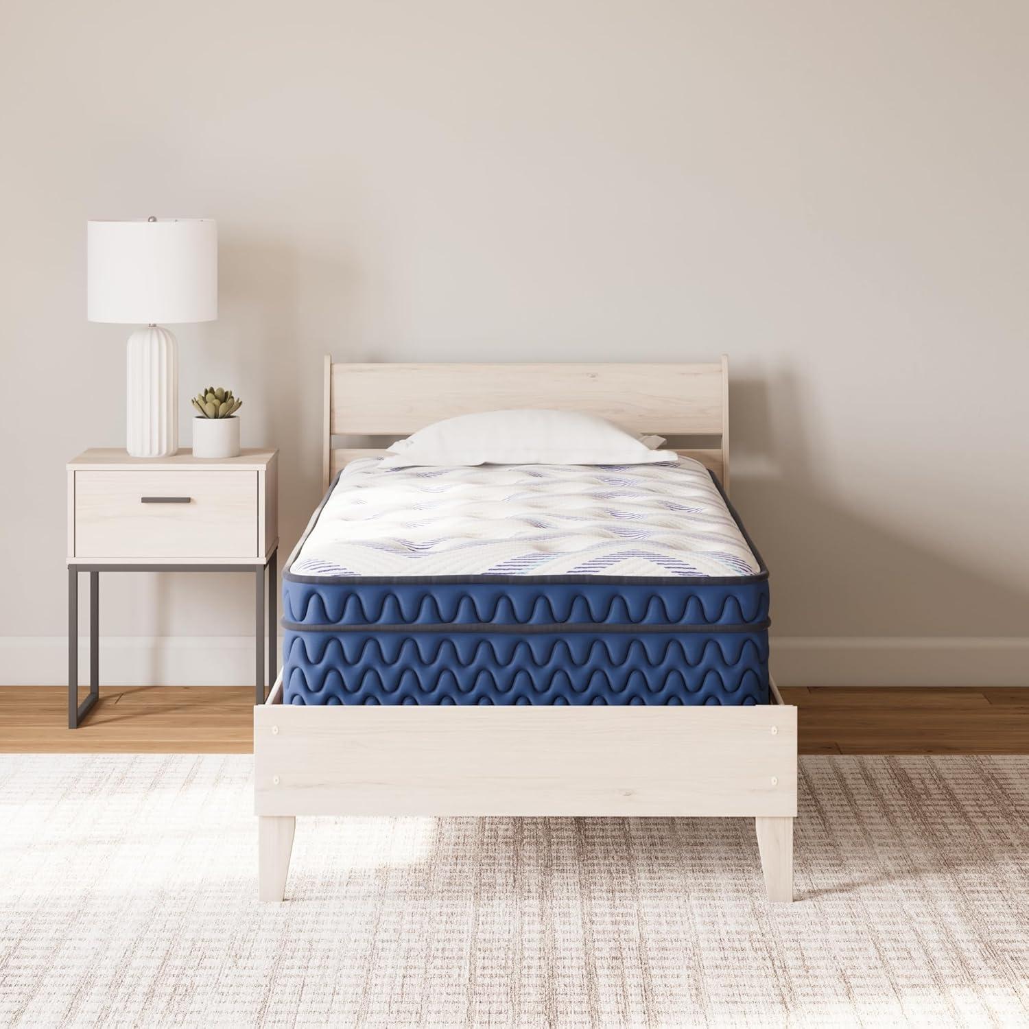 imageSignature Design by Ashley Full Size Chime 8 Inch Medium Firm Innerspring Mattress with Pressure Relief Quilt Foam Fiberglass Free Mattress In A BoxTwin